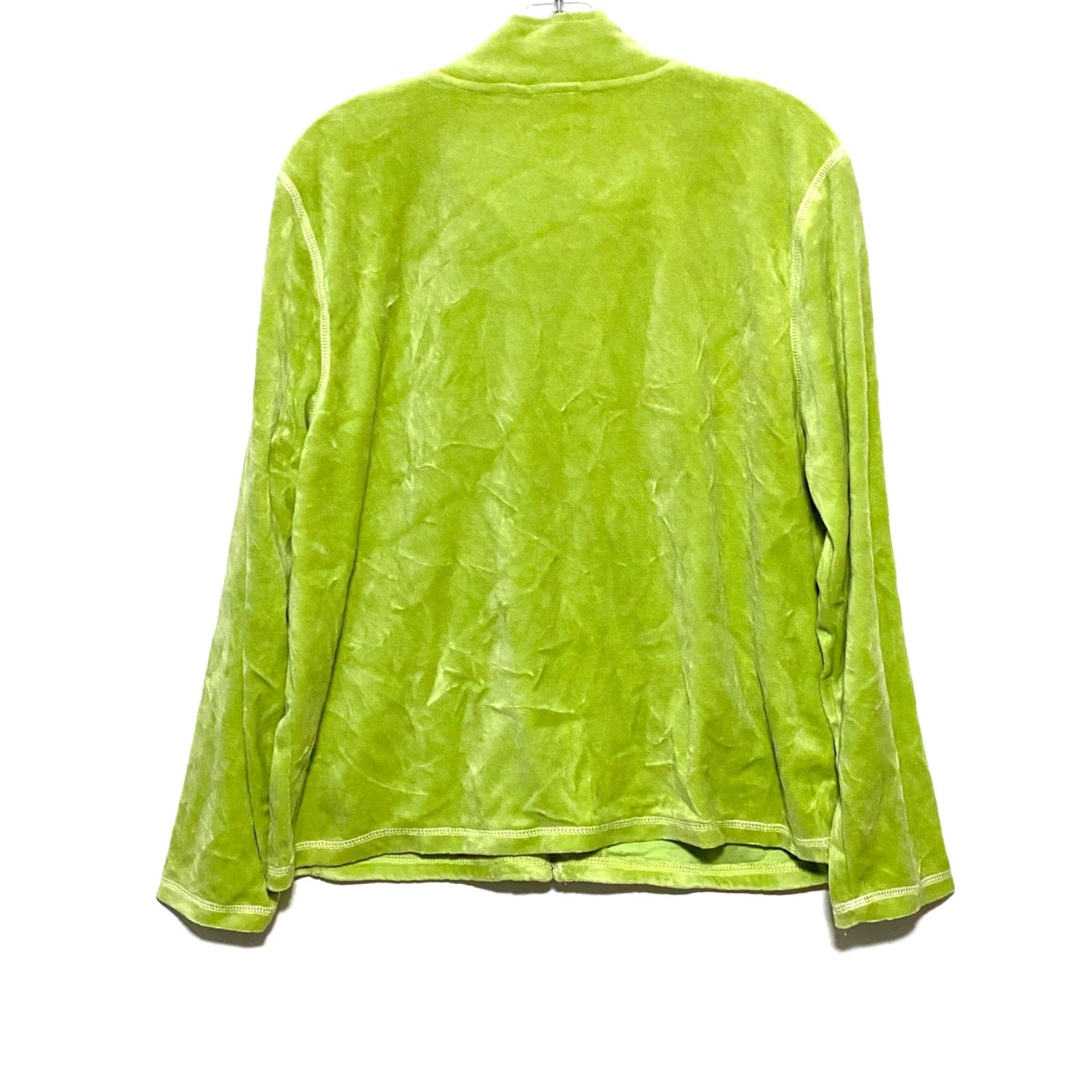 Essentials KR Essentials Velour Green Zip Jacket Womens PL Petite Regular Casual Soft Cozy Activewear NWT Size L / US 10 / IT 46 - 2 Thumbnail