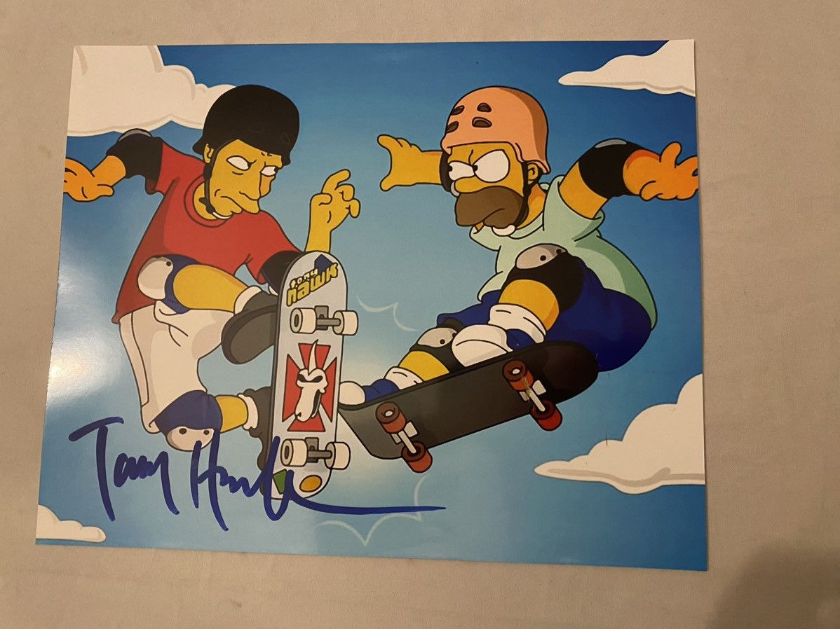 Powell Peralta Legendary skater Tony hawk hand signed Simpsons photo Size ONE SIZE - 1 Thumbnail