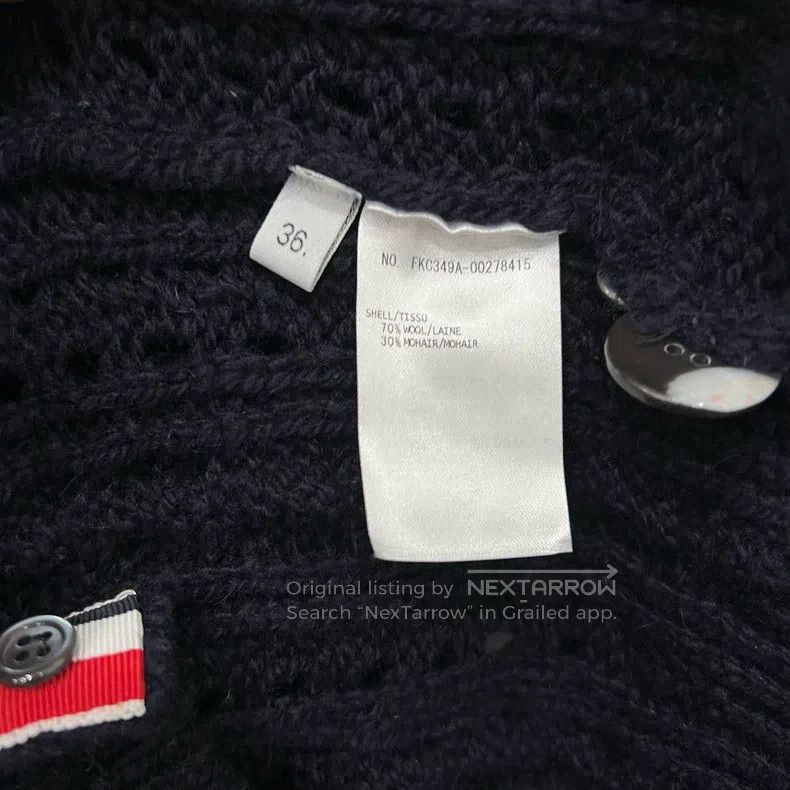 Thom Browne Thom Browne Coarse holly knitted striped front opening coa Size XS / US 0-2 / IT 36-38 - 5 Thumbnail
