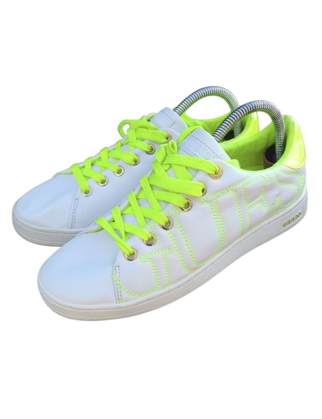 Guess Guess White Neon Logo Sneakers Size 39 Womens Streetwear Size US 9 / IT 39 - 1 Thumbnail