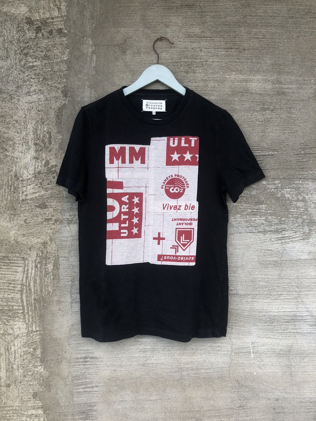 image of Maison Margiela Collage T- Shirt in Navy Blue, Men's (Size Small)