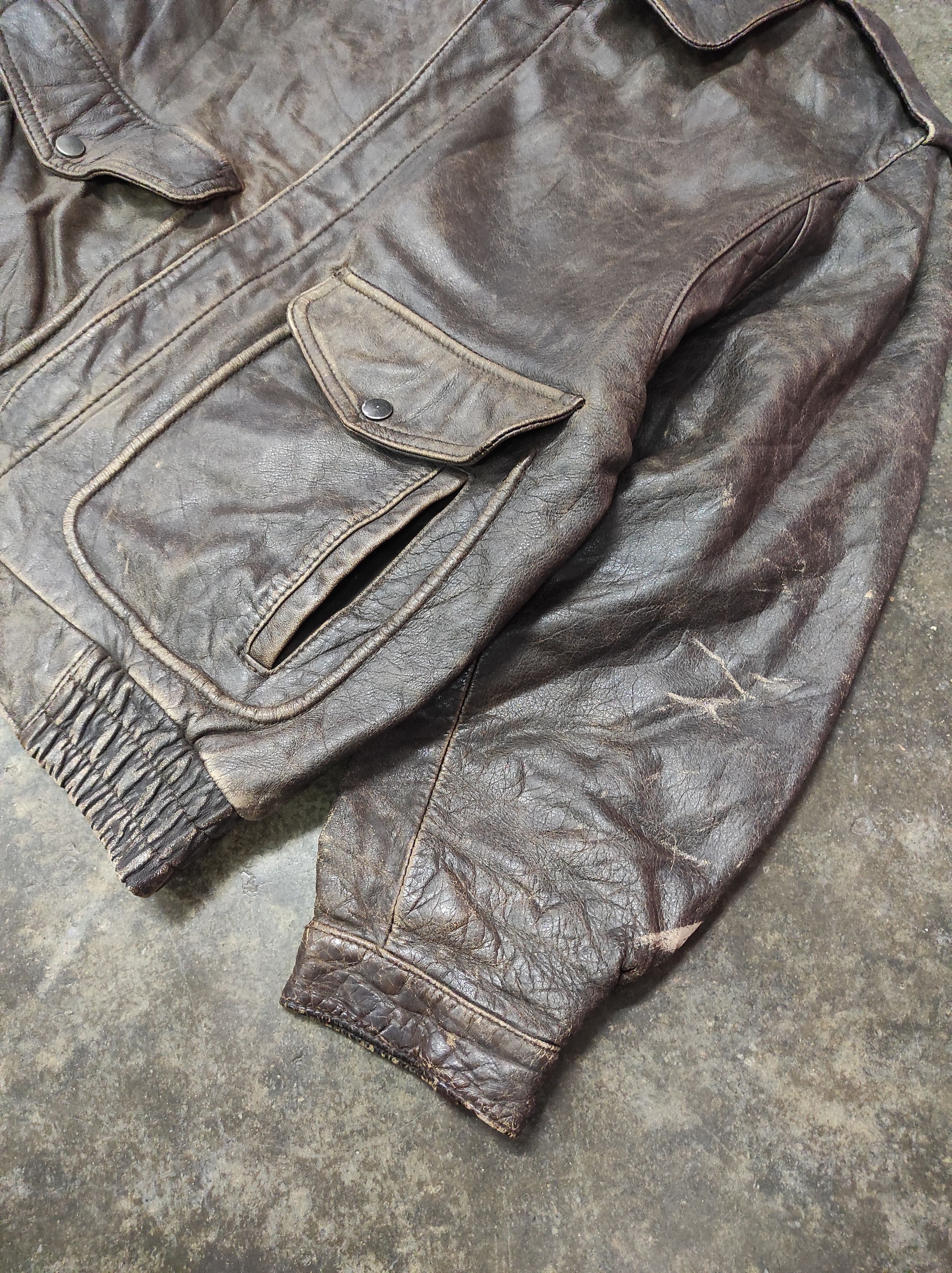 Genuine Leather × Vintage GENUINE LEATHER VTG BOMBER JACKET Size US M / EU 48-50 / 2 - 6 Thumbnail