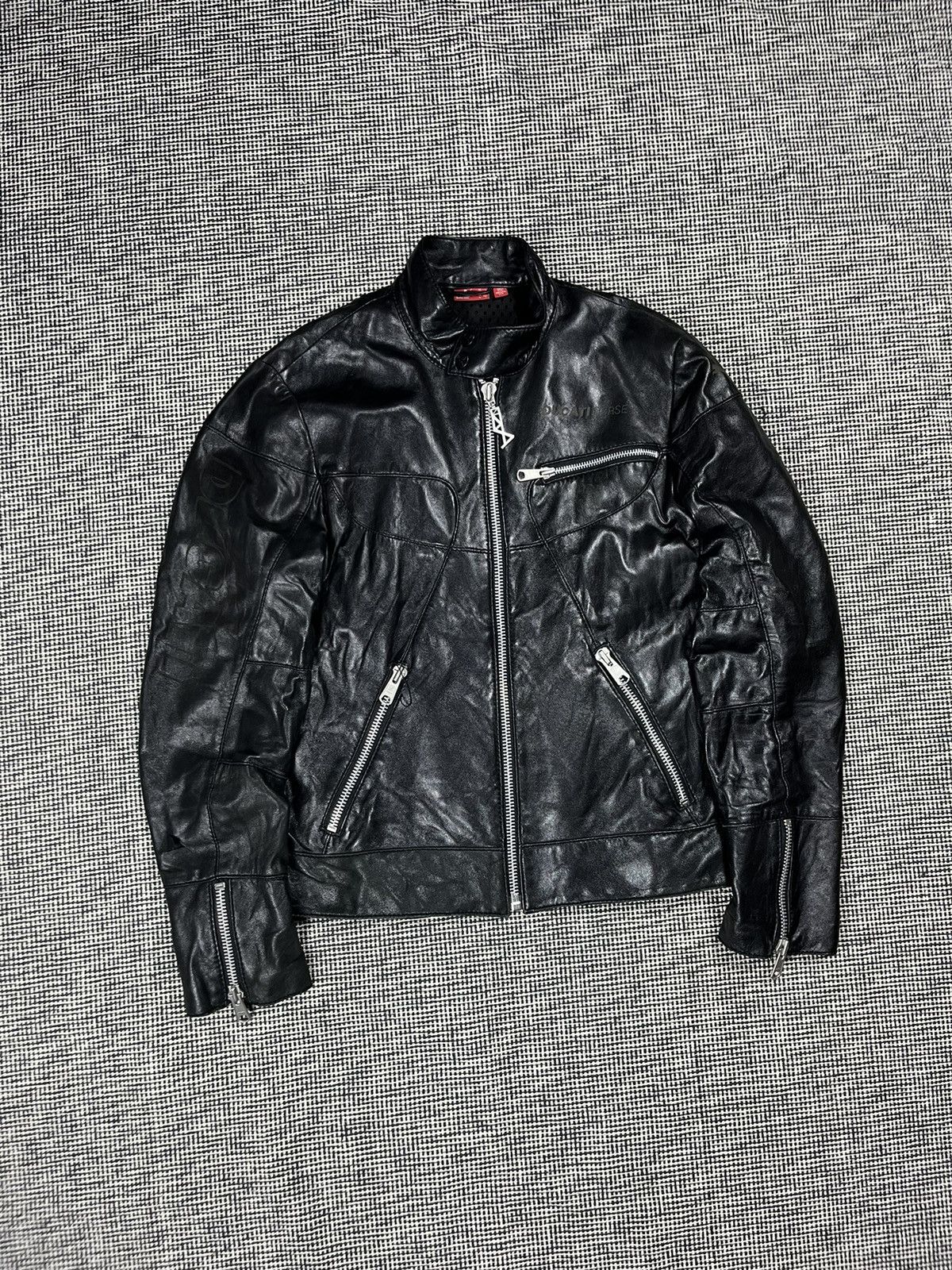 puma Ducati rare genuine leather moto racing jacket y2k