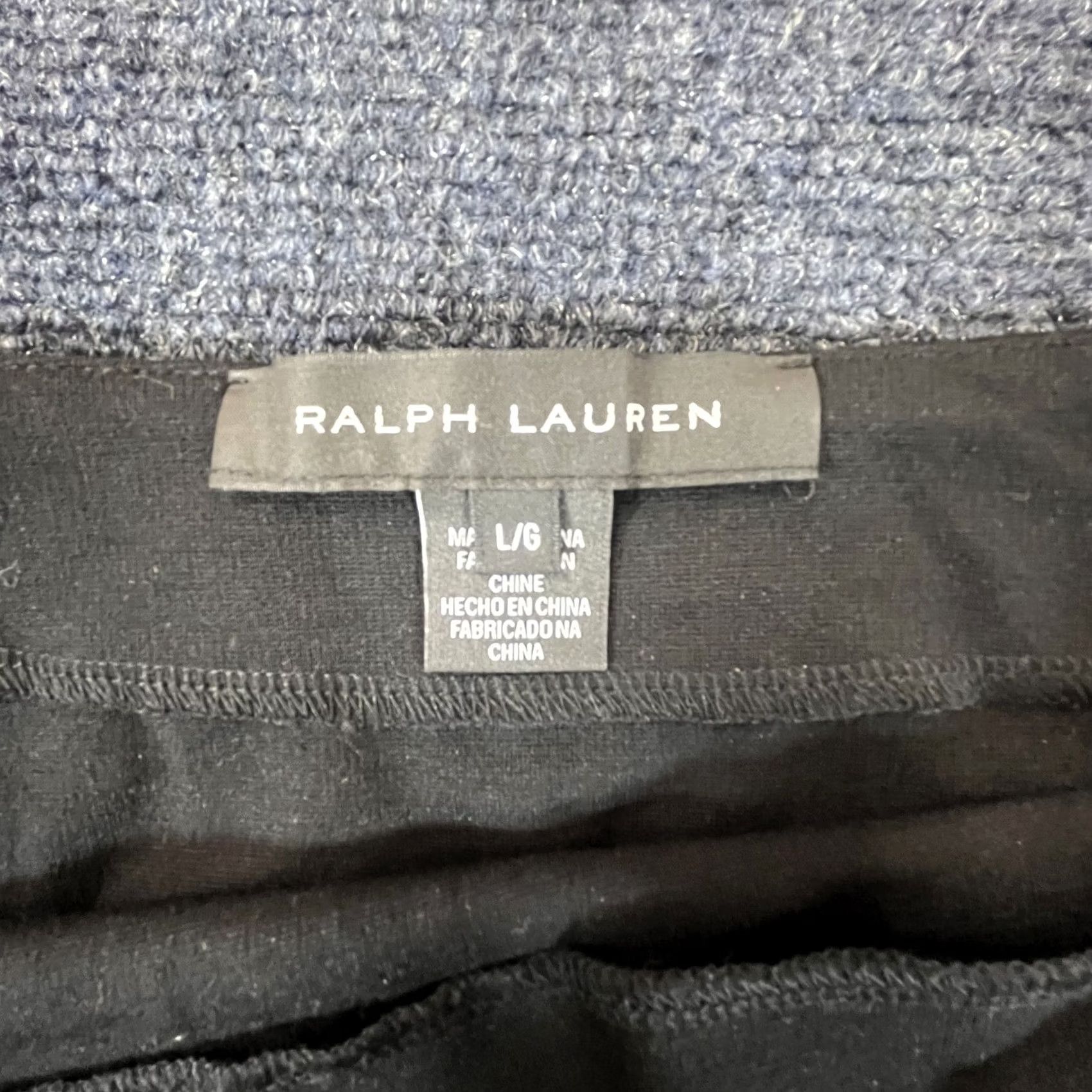 Ralph Lauren Ralph Lauren Skirt Womens Large Black Flounce Hem Pull On Stretch Zipper Short Knit Unlined Office Evening Casual Size 36" / US 14 / IT 50 - 2 Thumbnail