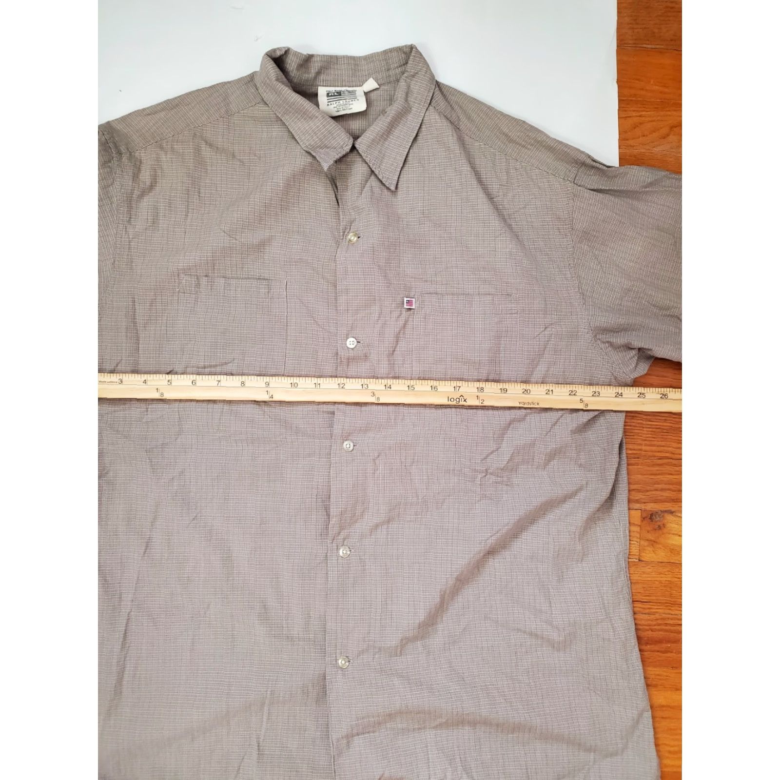 Ralph Lauren VINTAGE Ralph Lauren Polo Jeans Company Shirt Button-Up Plaid Flag Men Large Gray 100% Cotton Long Sleeve Size US L / EU 52-54 / 3 - 4 Thumbnail