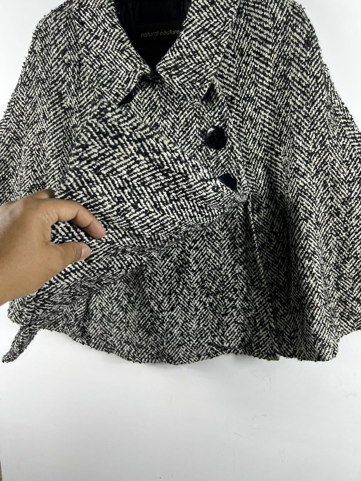 Japanese Brand 🔥 Natural Couture Japanese Tweed button Capes Size S / US 4 / IT 40 - 5 Thumbnail