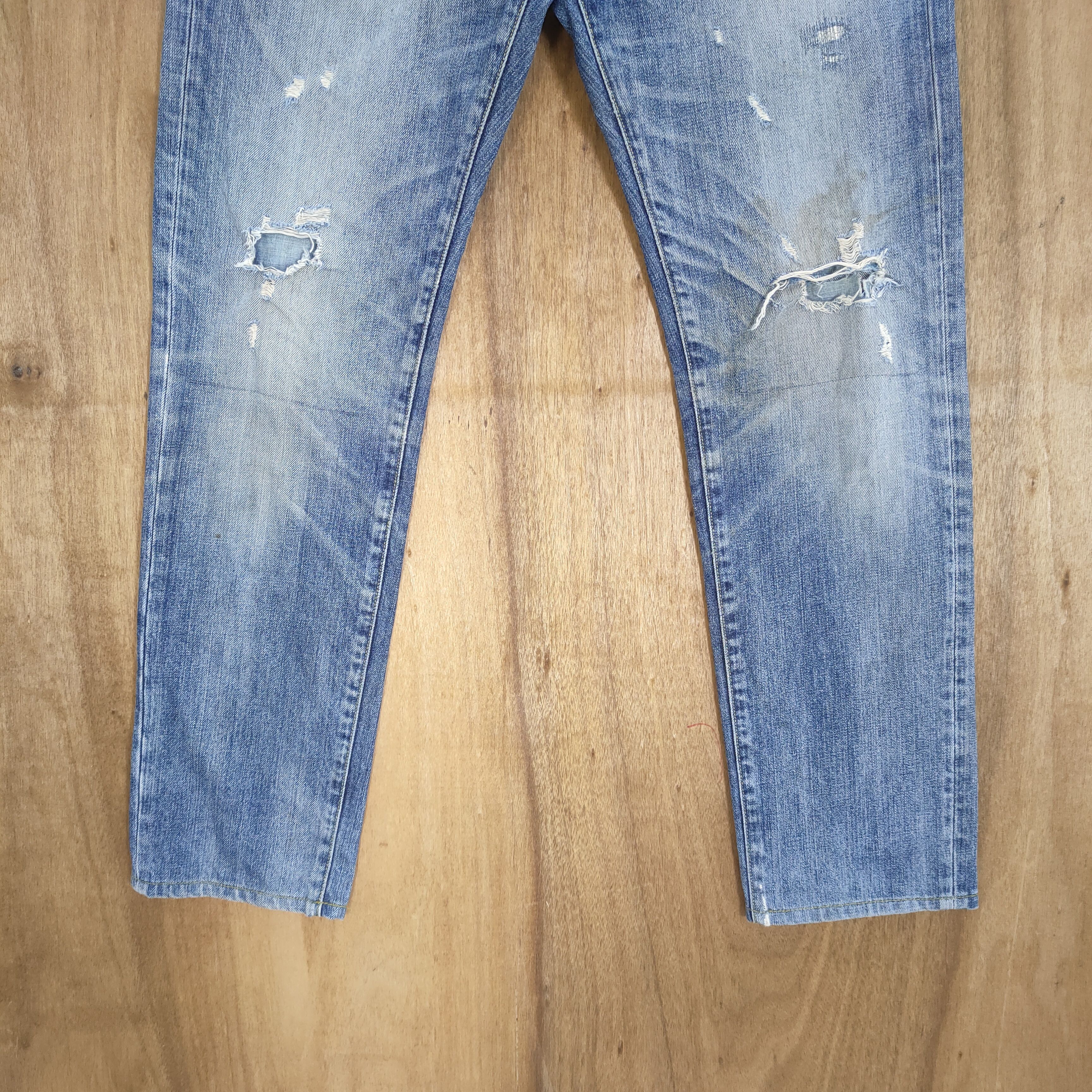 Jean VINTAGE REDCARD BUTTON FLY DISTRESSED JEAN DENIM PANTS Size US 31 - 3 Thumbnail