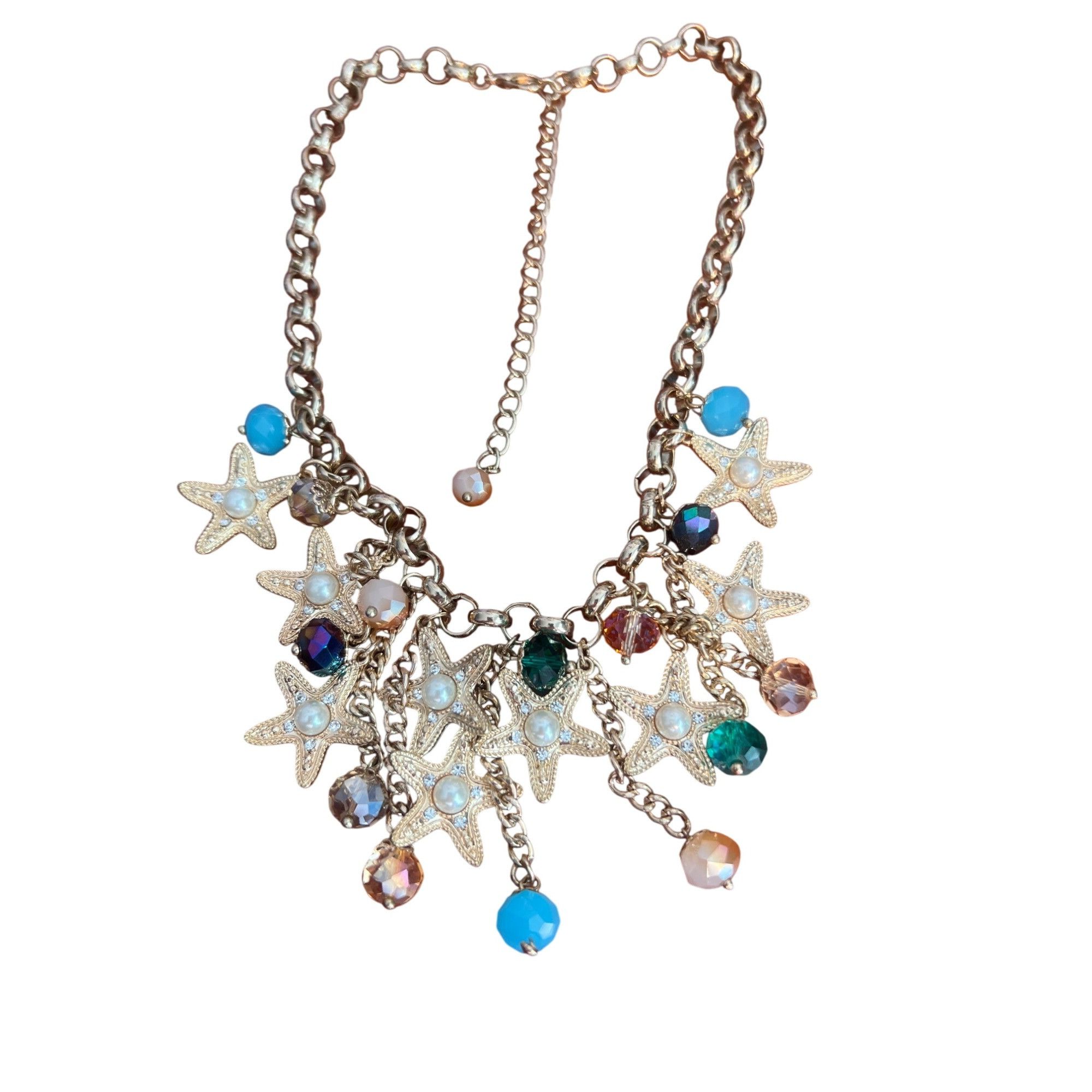 Other Gold Tone Starfish Charm Necklace Faux Pearl Glass Beads Nau Size ONE SIZE - 1 Thumbnail