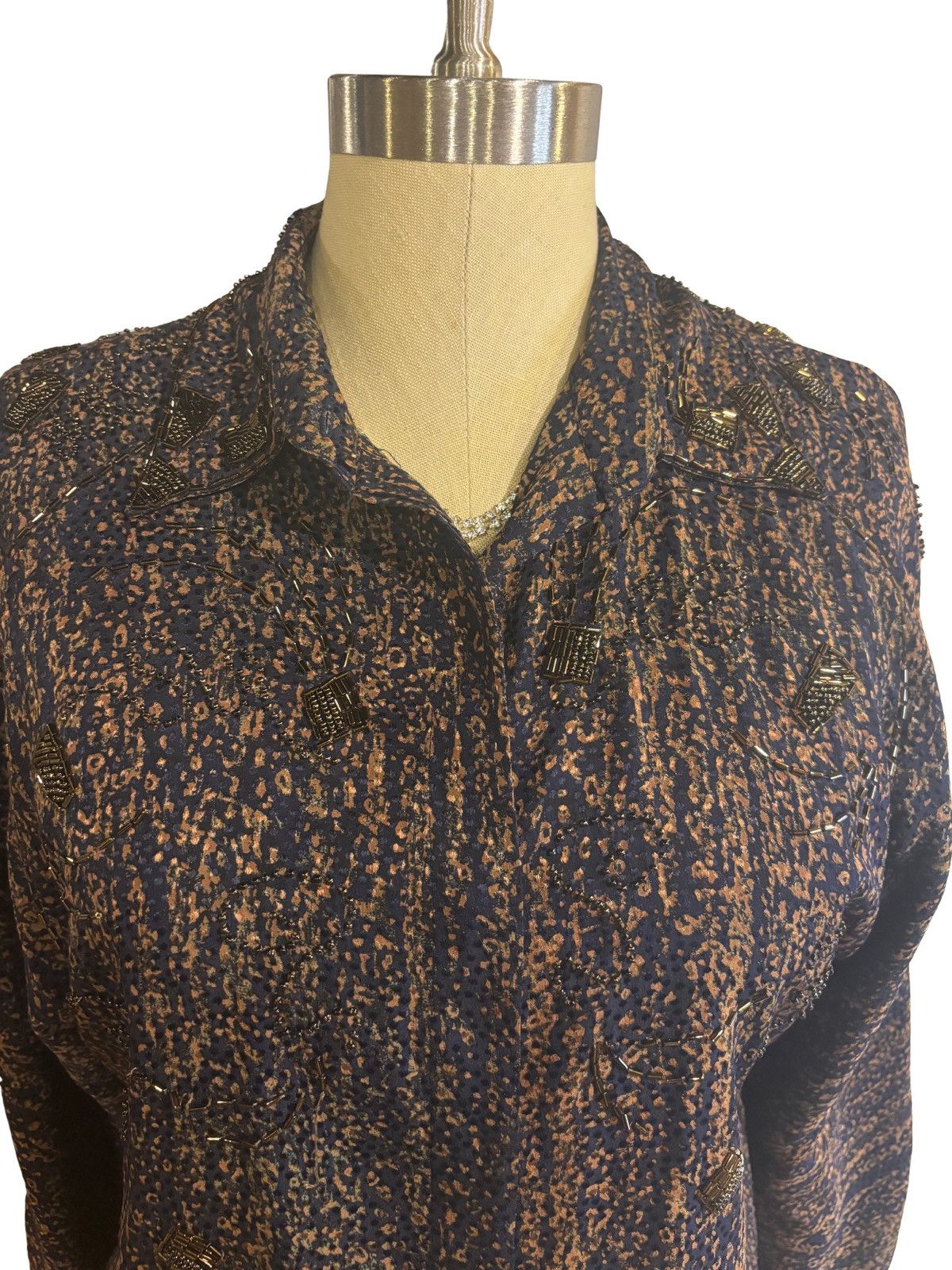 Other Women’s brown Blouse with beads.wt1998 Size S / US 4 / IT 40 - 2 Thumbnail