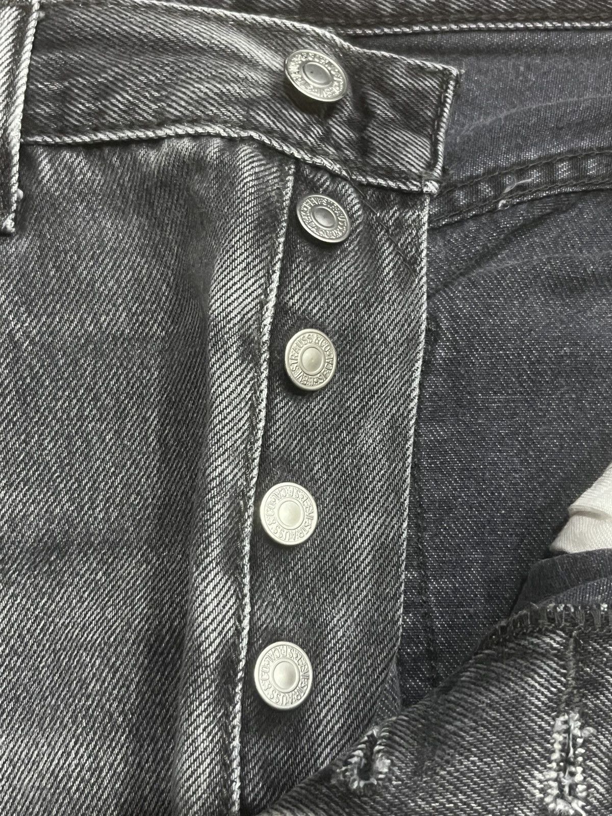 Levi's Vintage Y2K 501 Grey Washed Buttonfly Straight Leg Jeans Size US 32 / EU 48 - 6 Thumbnail