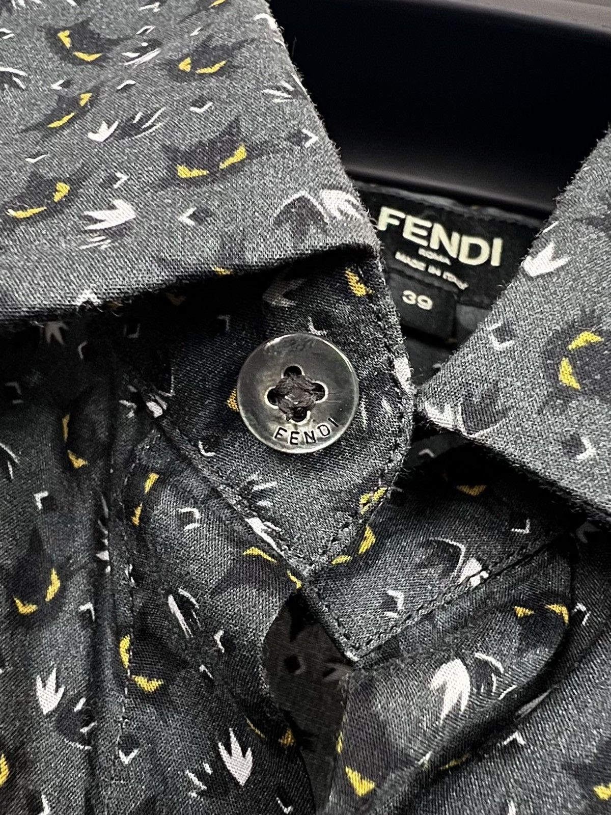 Fendi FENDI ROMA Shirt Button Up Monogram Monster Cat Eyes Pattern Size US S / EU 44-46 / 1 - 10 Thumbnail