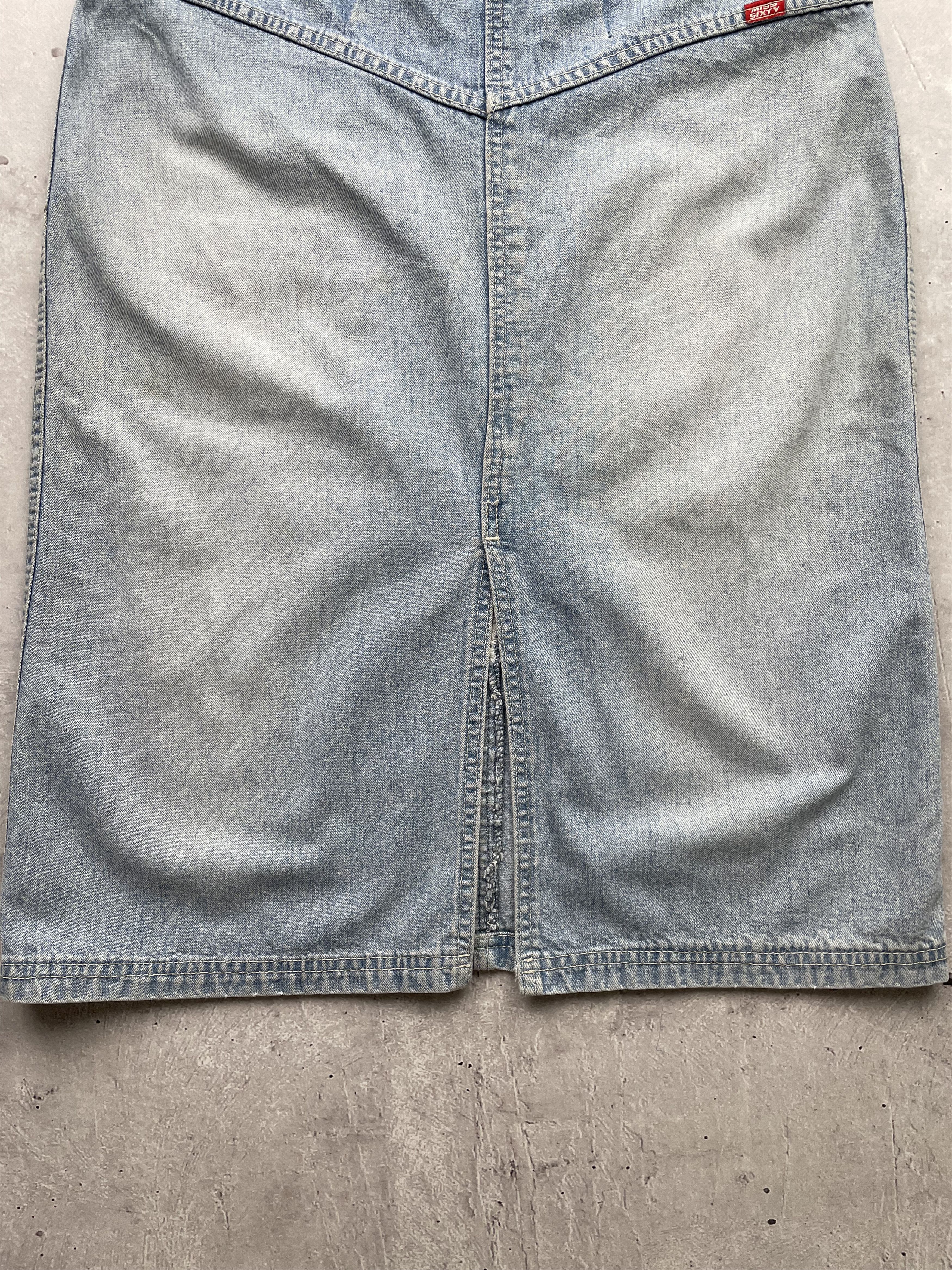 Miss Sixty × Vintage Miss Sixty Vintage Sun Faded Jeans Midi Skirt Size 30" / US 8 / IT 44 - 8 Thumbnail