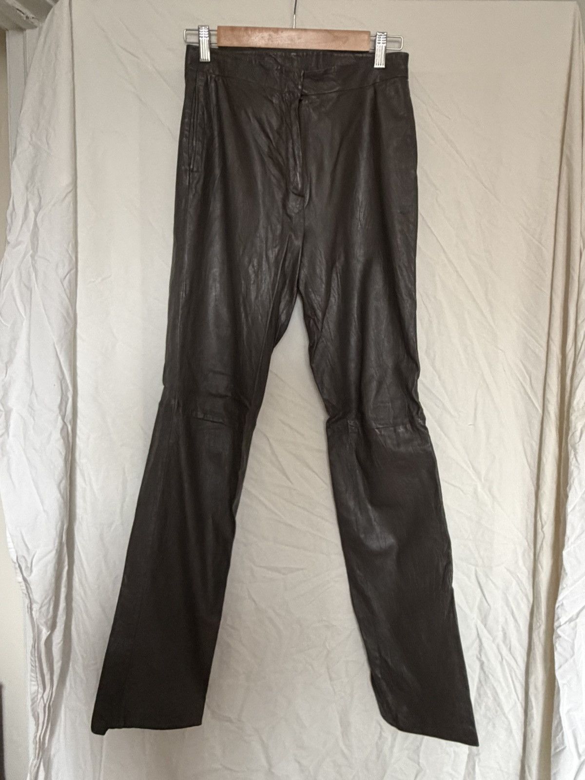 Jil Sander 90s Jil Sander Leather Pants Size 26" / US 2 / IT 38 - 1 Thumbnail
