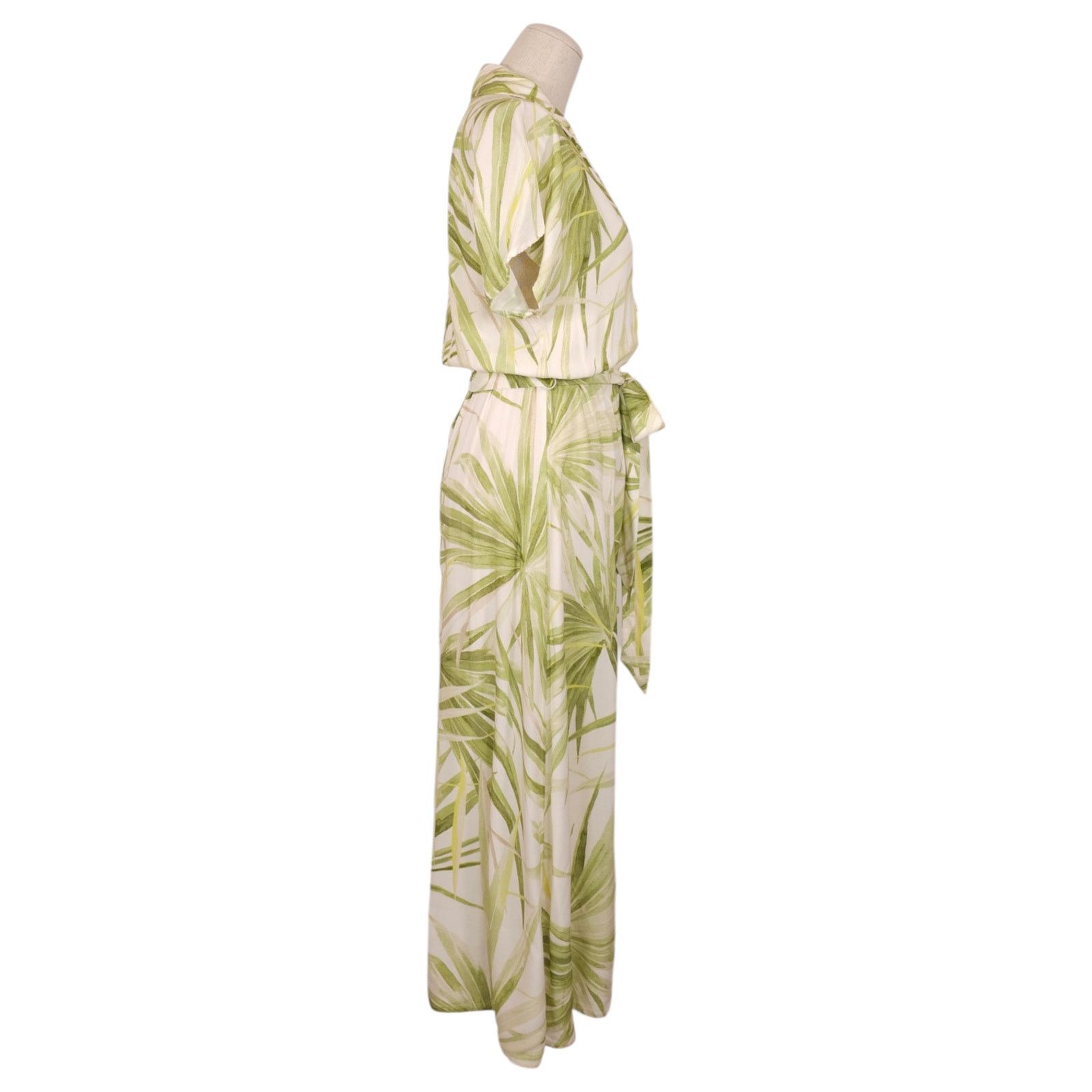 H&M H&M Tropical Print Tie Belt Shirt Midi Dress Sz Extra Small Size XS / US 0-2 / IT 36-38 - 4 Thumbnail