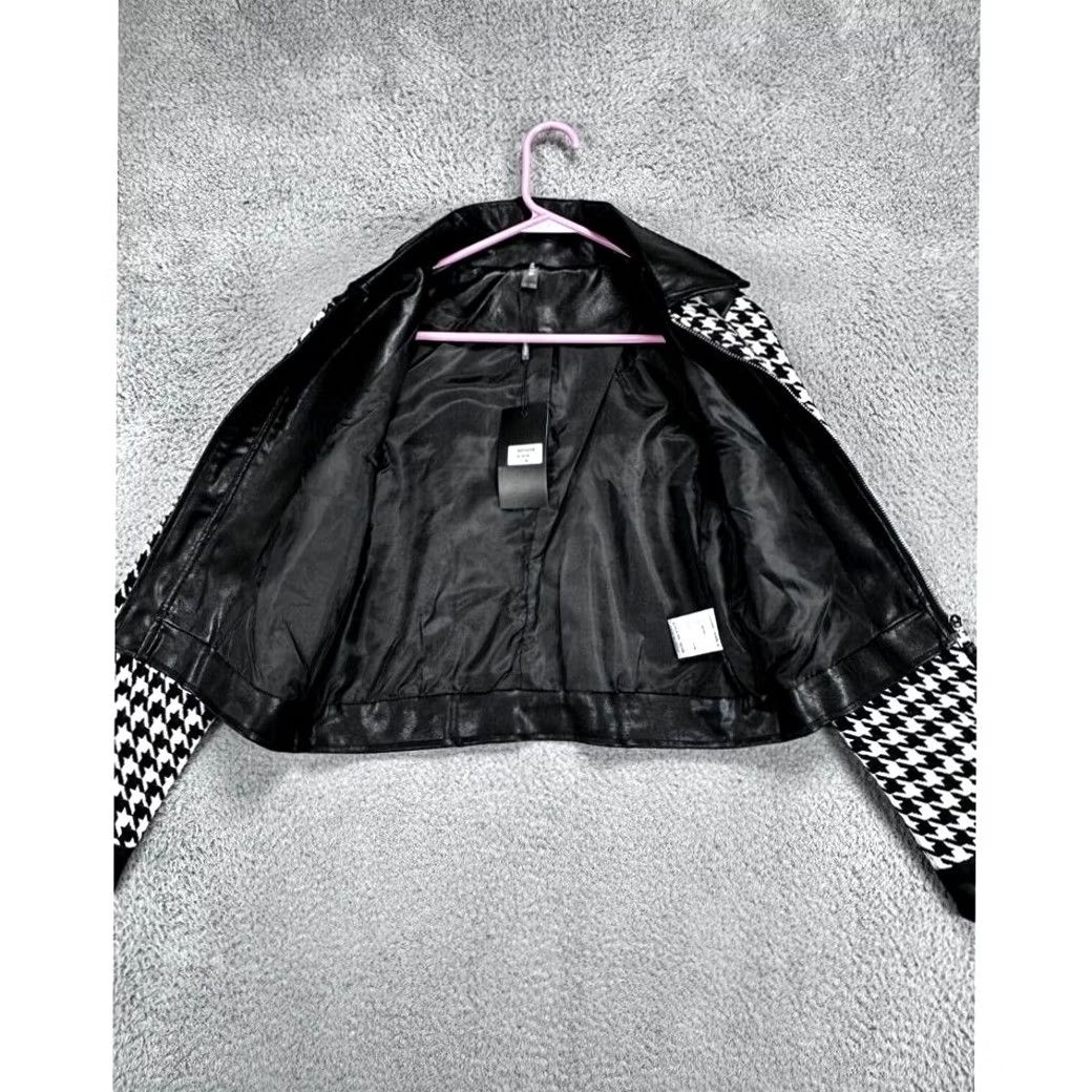 Vintage Venti6 Jacket Womens M Black Houndstooth Full Zip Coat Ladies NEW Size M / US 6-8 / IT 42-44 - 6 Thumbnail