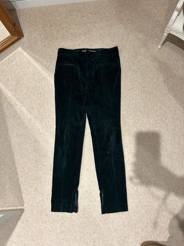 Heavy corduroy trousers with ankle zips