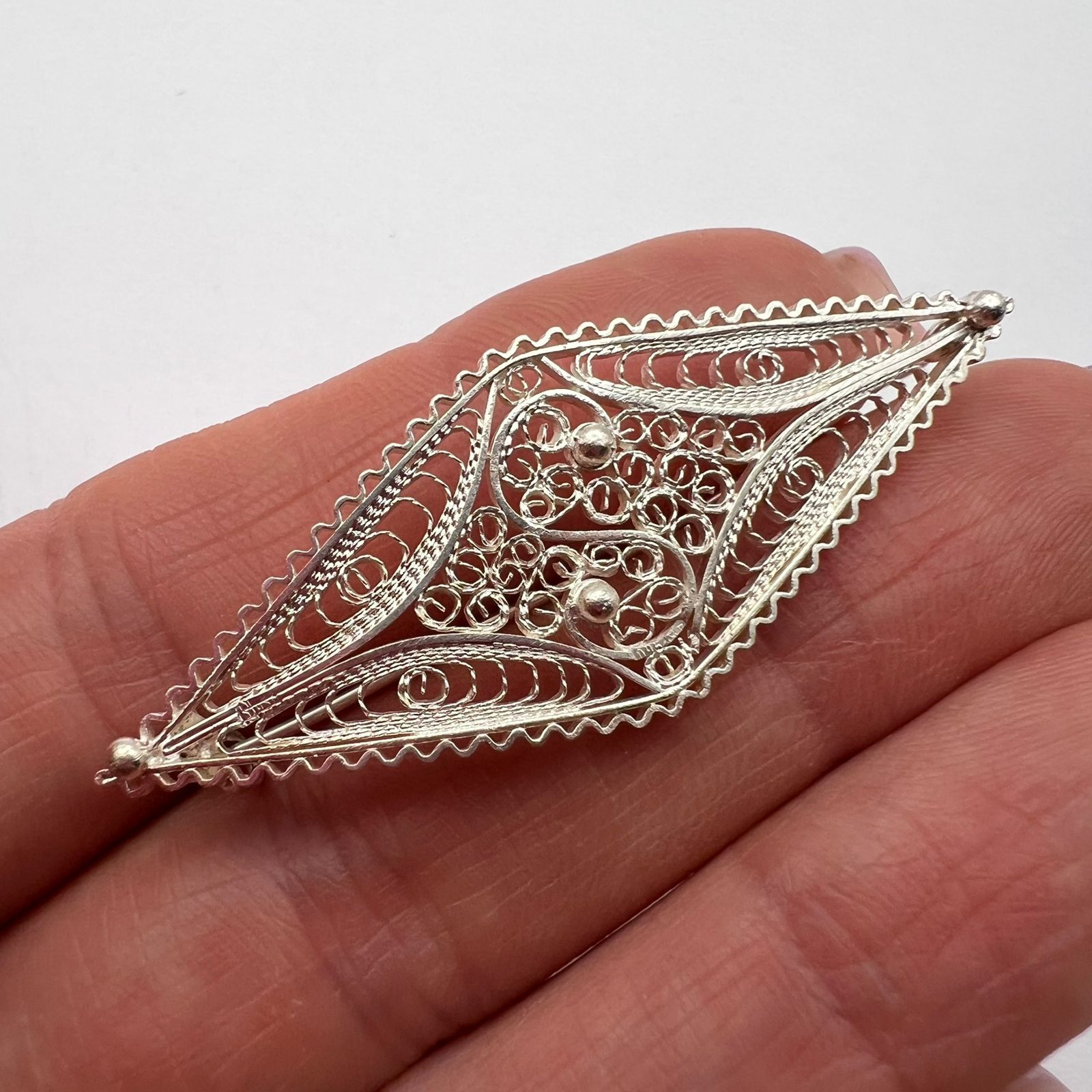 Vintage Vintage 1950 Brooch Handmade 800 & 960 Marked 3.30g Size ONE SIZE - 1 Thumbnail