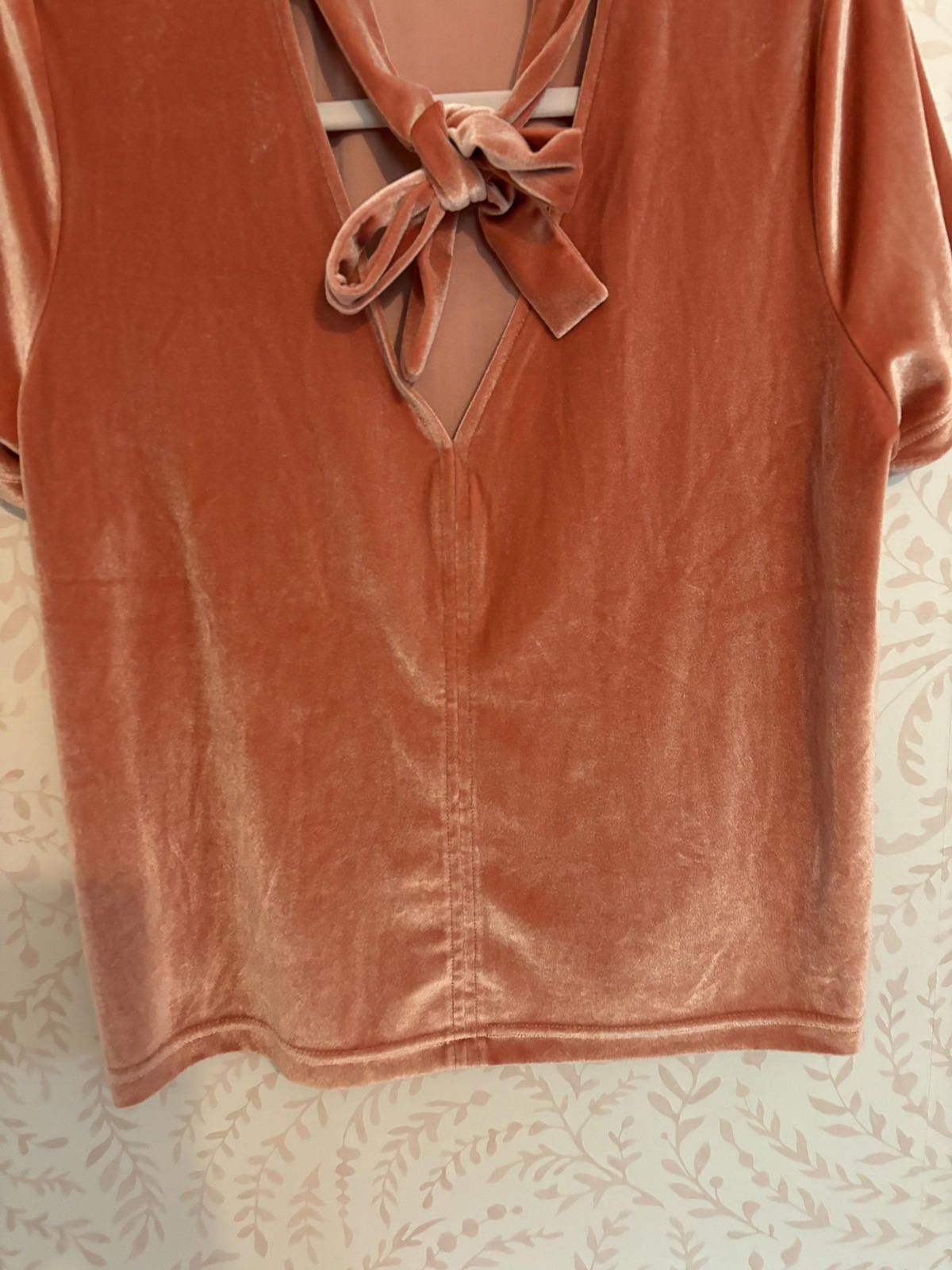 Madewell Madewell Velvety Peach Top with Tie-Detail Size L / US 10 / IT 46 - 4 Thumbnail