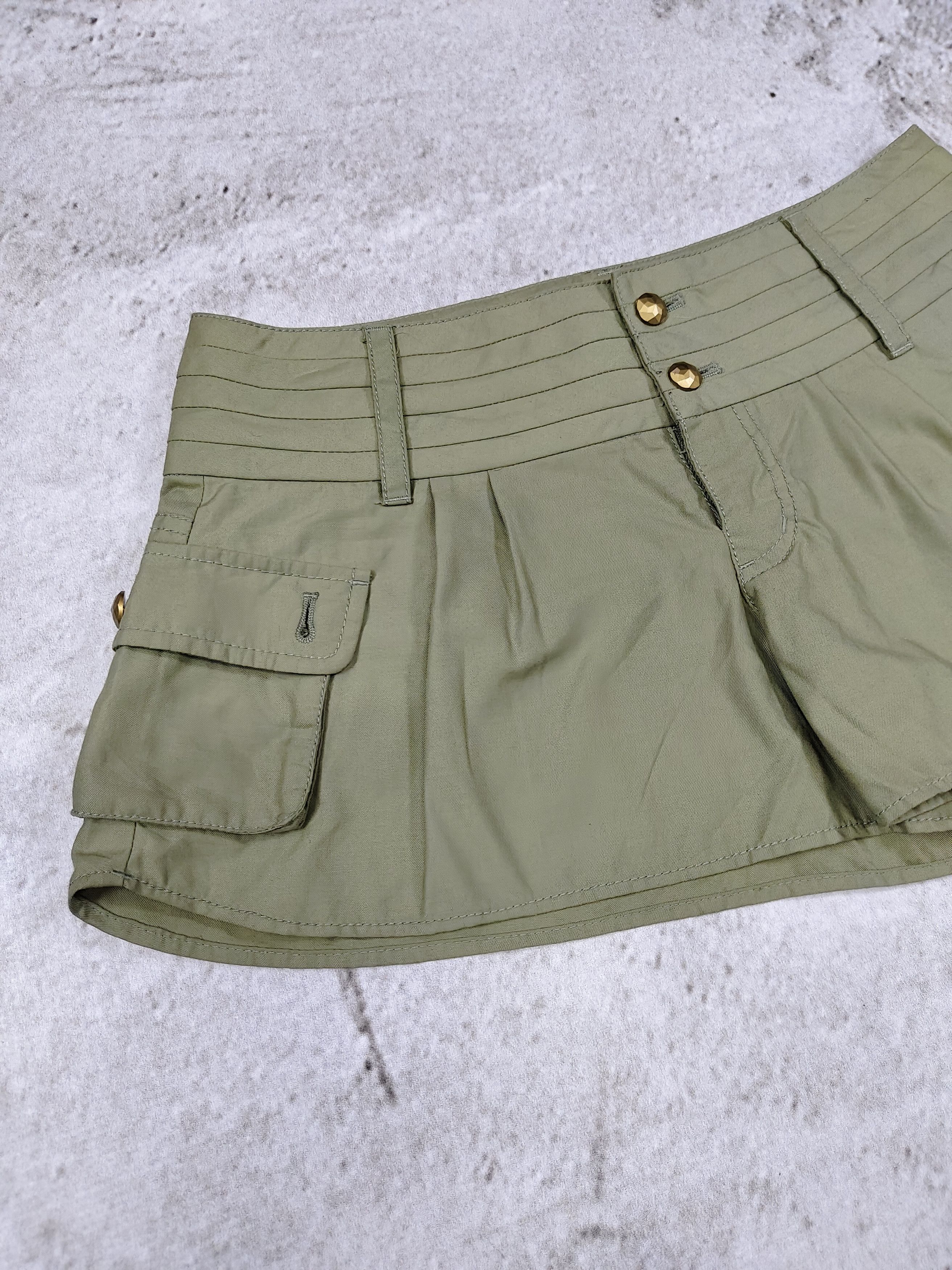 Japanese Brand Spiral Girl🇯🇵 Gal Y2K Casual Military Cargo Mini Shorts Size 29" - 4 Thumbnail