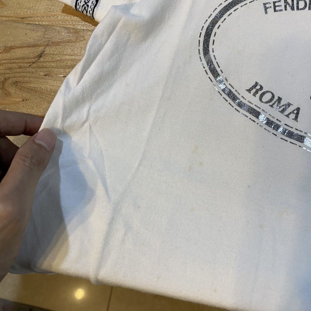 Fendi Fendi Selleria Roma Horse Logo Monogram Trim T-Shirt White Size M / US 6-8 / IT 42-44 - 12 Thumbnail