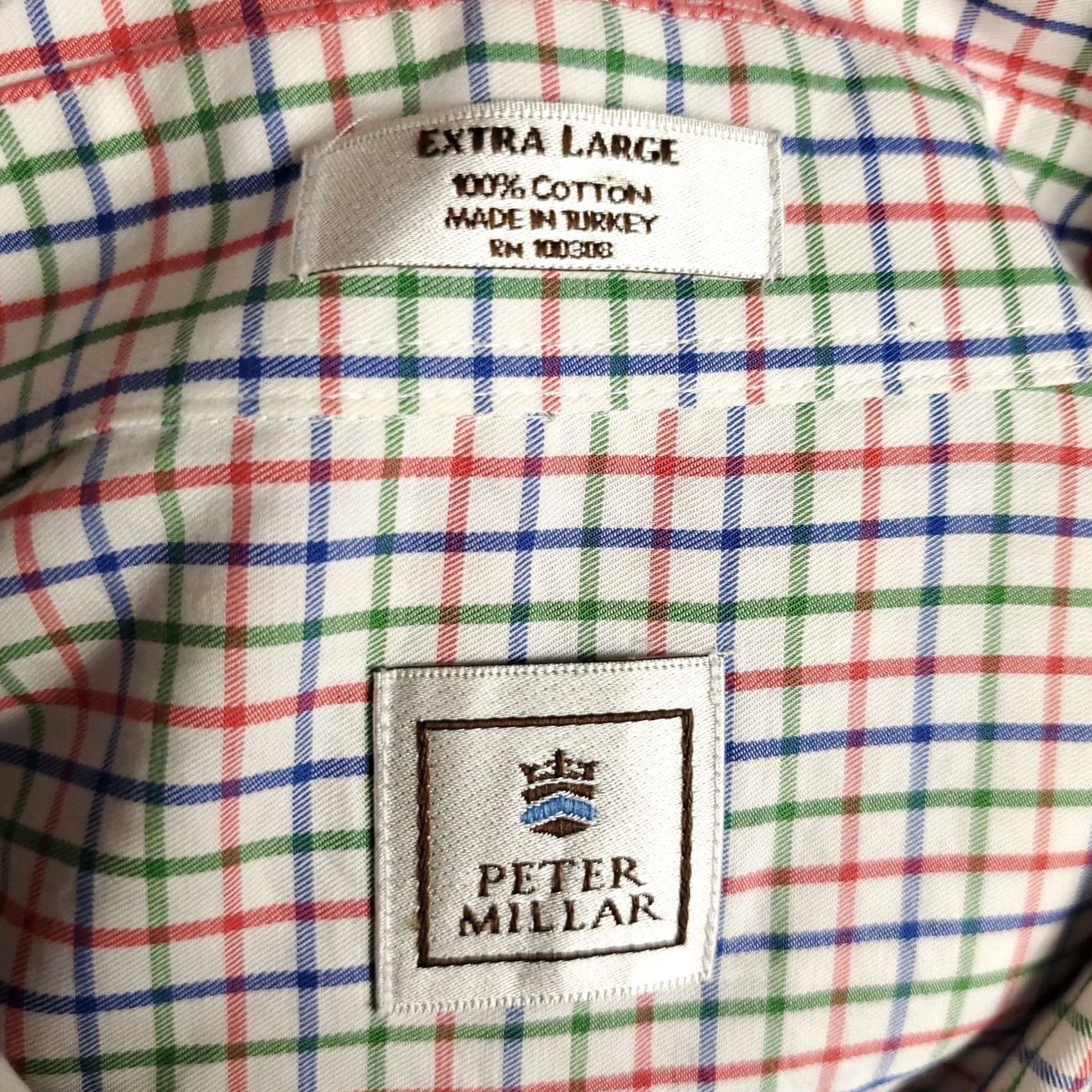Peter Millar Peter Millar Shirt Mens XL Red White Blue Check Button-Up Long Sleeve Size US XL / EU 56 / 4 - 7 Thumbnail