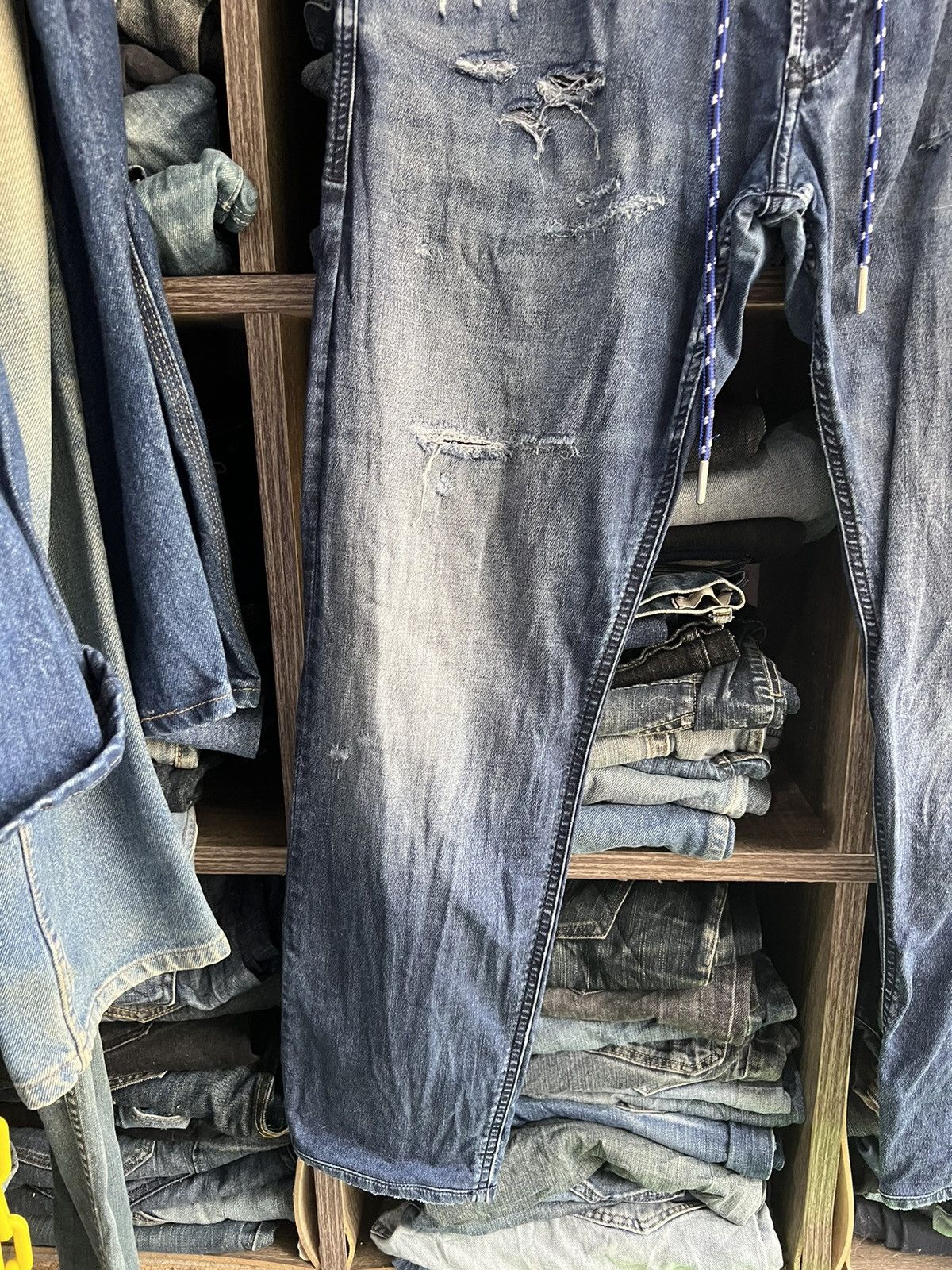 Diesel 🔥Vintage Diesel Stretchable Distressed Denim Sweatpants Size US 36 / EU 52 - 6 Thumbnail