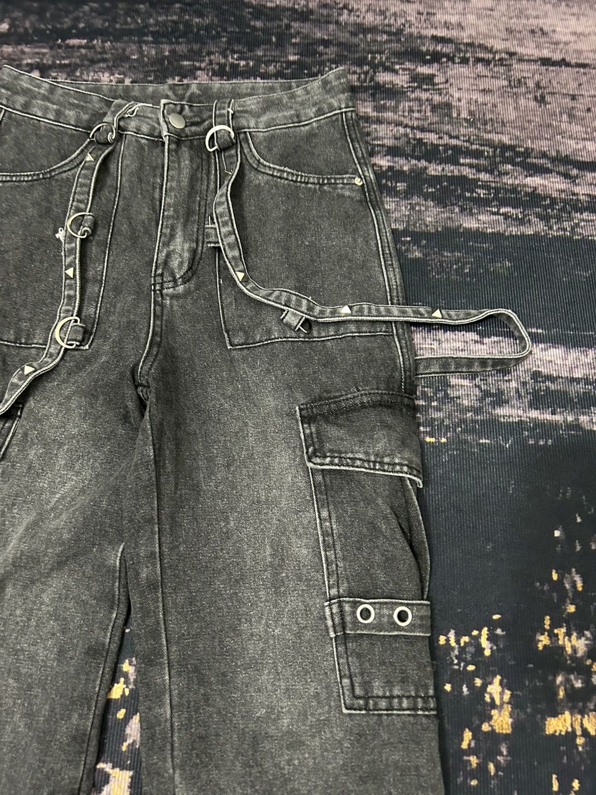 Tete Homme Romwe Cargo Bondage Flare Jeans Size US 28 / EU 44 - 6 Thumbnail