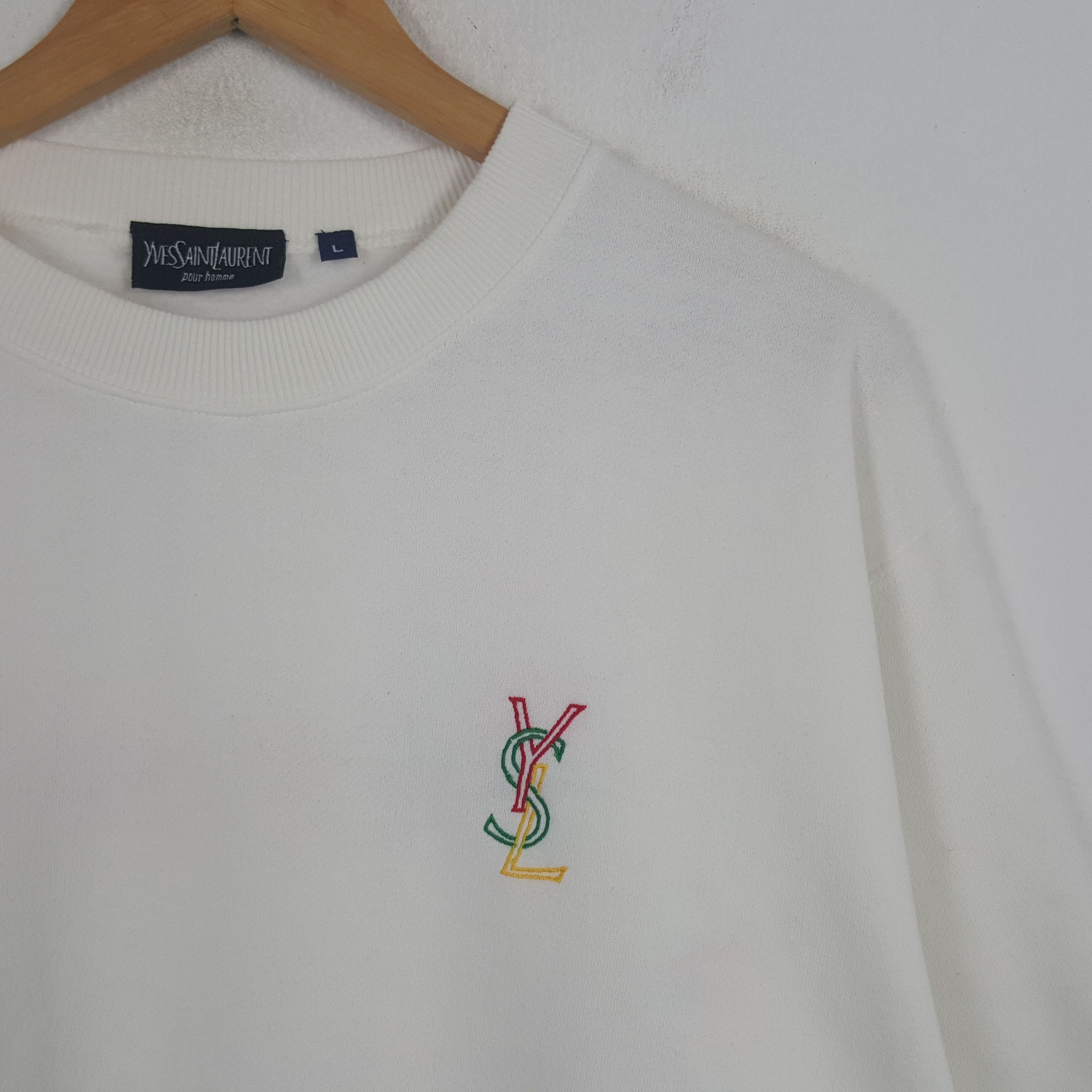 Vintage Vintage Yves Saint Laurent Pour Homme Designer Sweatshirt Size US L / EU 52-54 / 3 - 4 Thumbnail