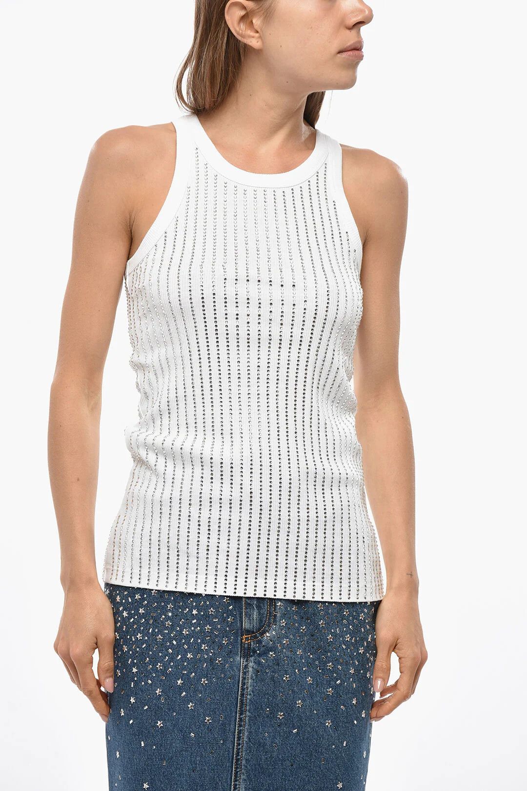The Attico og1mm0426 Tank Top in White Size M / US 6-8 / IT 42-44 - 1 Thumbnail