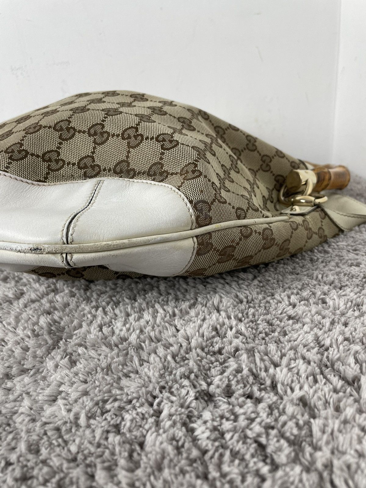 Gucci Gucci Monogram Peggy Bamboo Top Handle Medium Shoulder Bag Size ONE SIZE - 11 Thumbnail