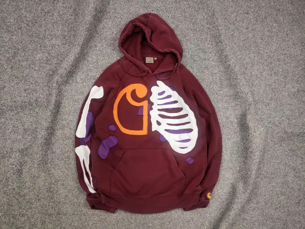 Carhartt Rare Carhartt Skeleton Logo vintage Hoodie Y2K Style Size US S / EU 44-46 / 1 - 1 Thumbnail