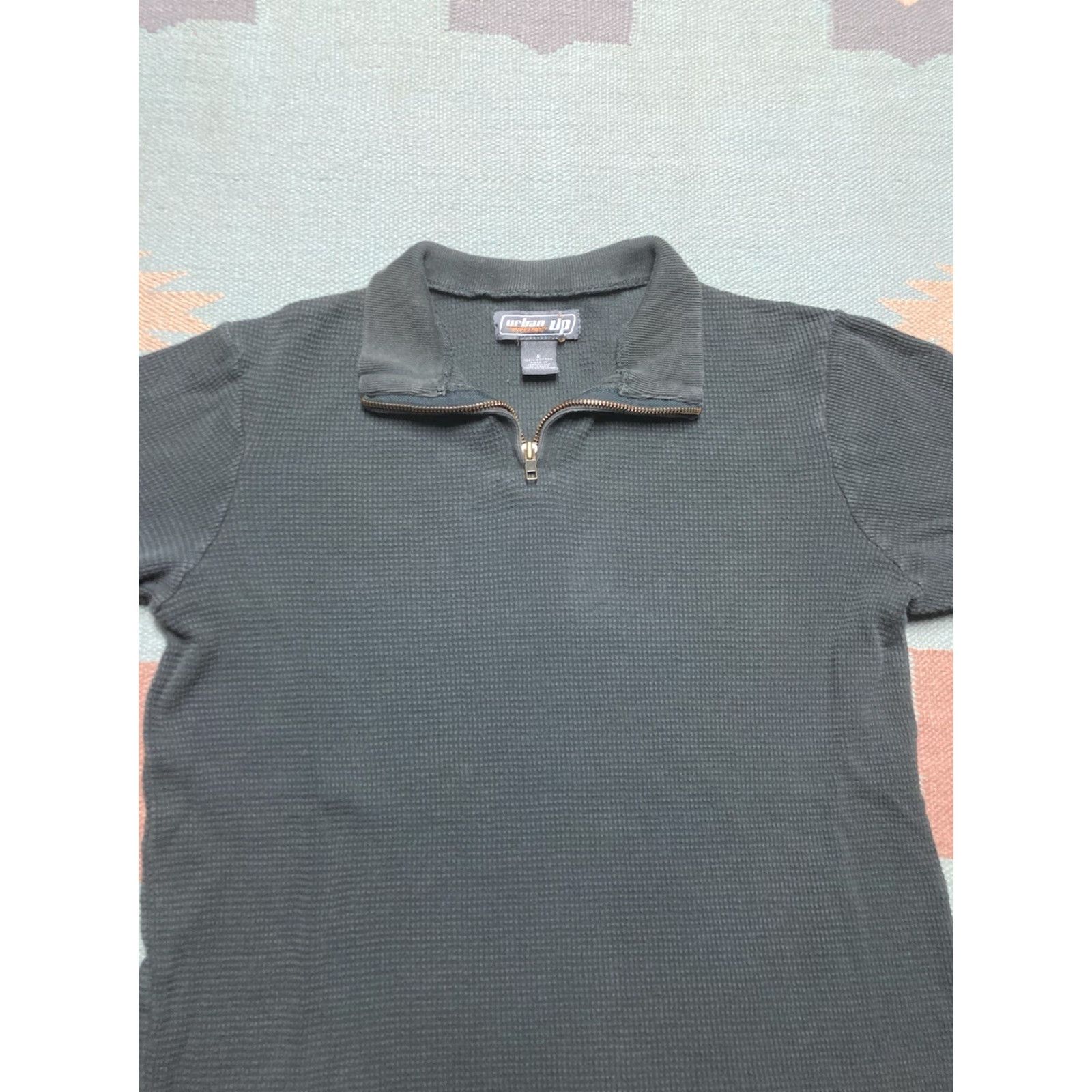 Vintage VINTAGE Urban Pipeline ThermAL Knit 1/4 Zip Polo Shirt Black Grunge Grunge Cotton Small Men T-Shirt Size US S / EU 44-46 / 1 - 2 Thumbnail