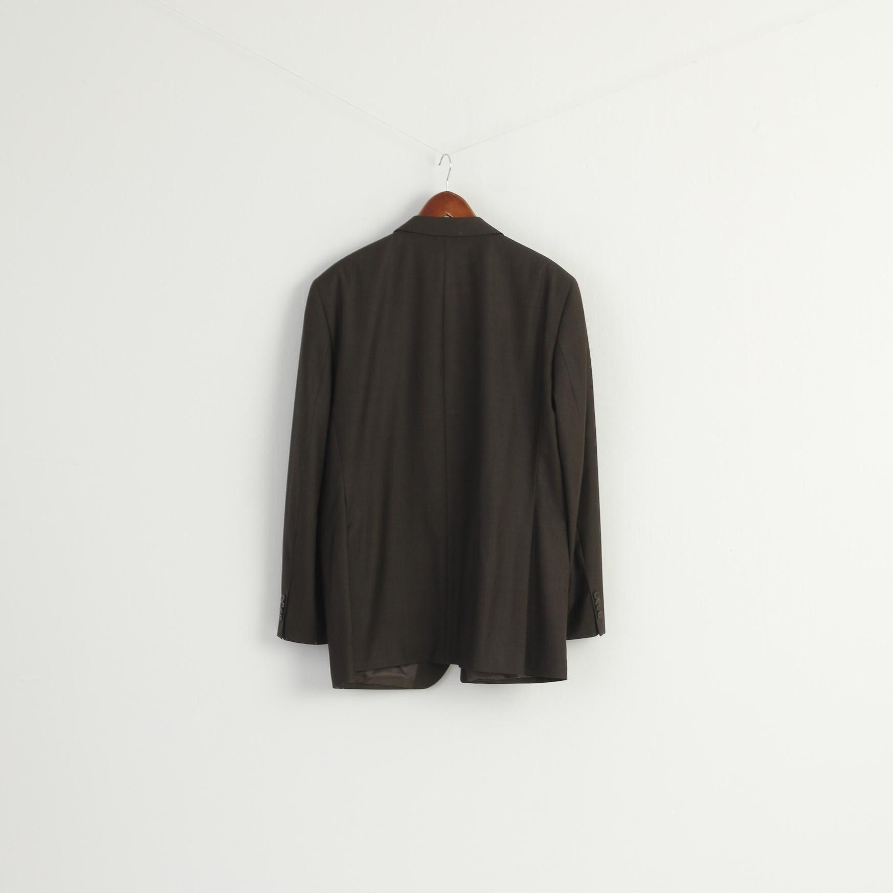 Vintage Paul Rosen Men 54 44 Blazer Brown Grey Wool 9695 Size 44R - 6 Thumbnail