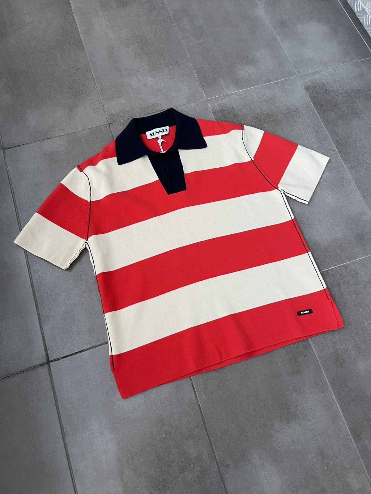 Sunnei !DS! SS23 Sunnei Maglia Unita S/S Stripped Polo Tee Size US M / EU 48-50 / 2 - 10 Thumbnail