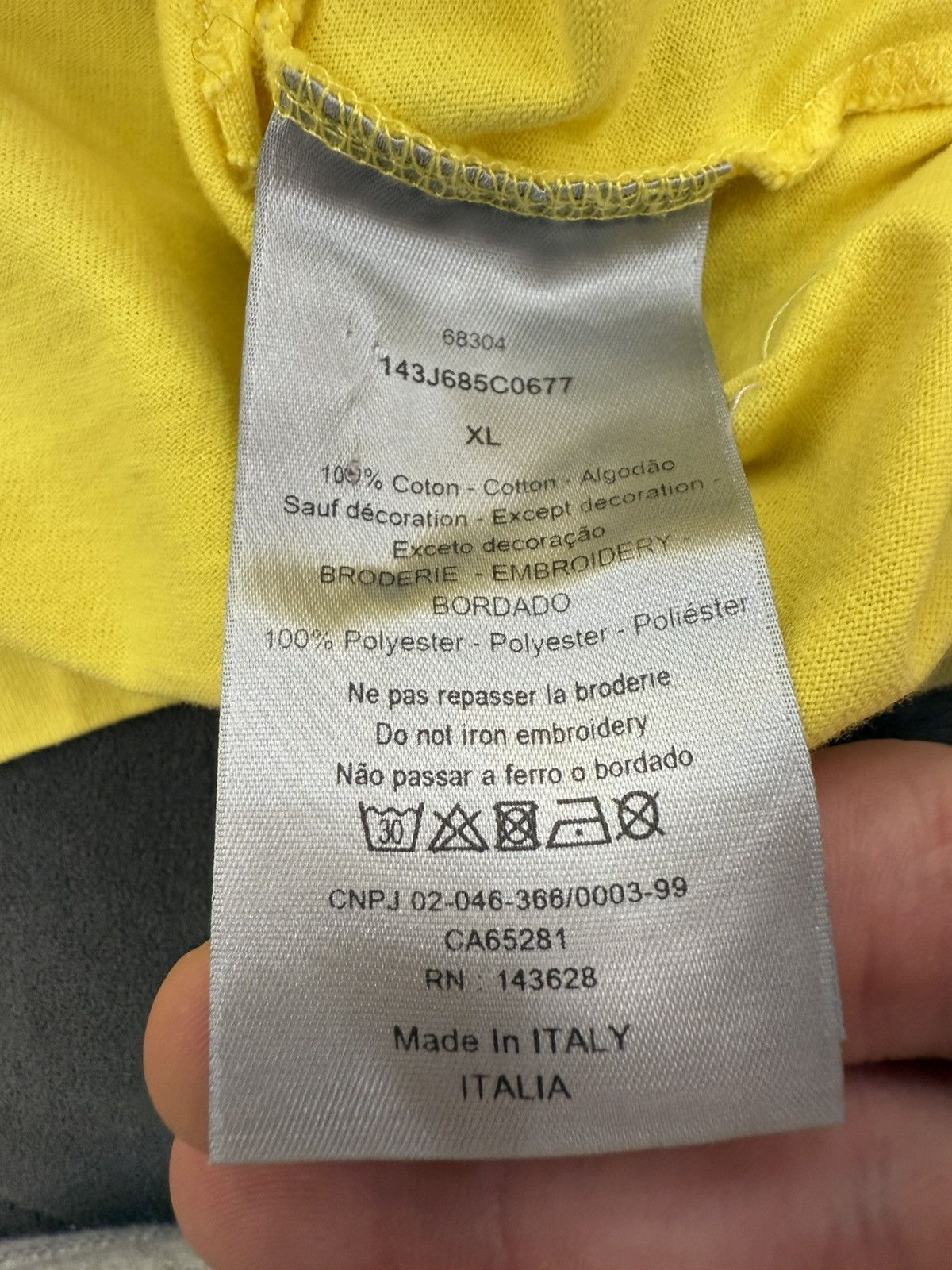 Dior Dior Yellow T-Shirt Size US XL / EU 56 / 4 - 8 Thumbnail