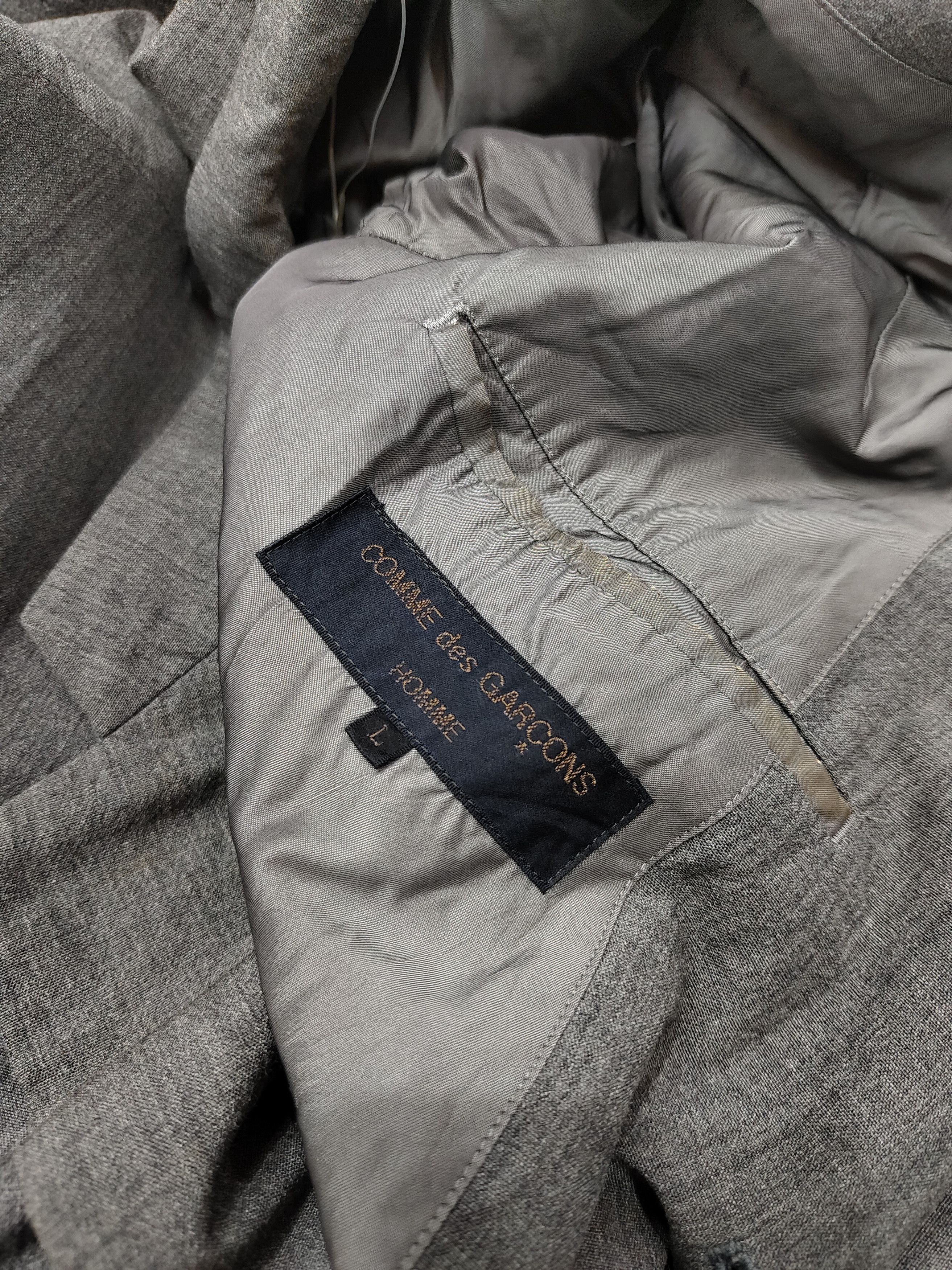 Comme des Garcons AD2000 CDG Homme- Minimal Tailoring Wool Suit Jacket Size US L / EU 52-54 / 3 - 6 Thumbnail
