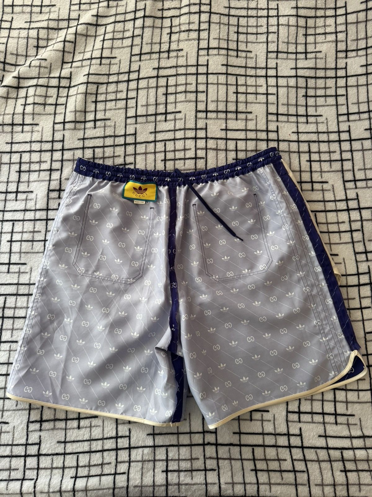 Adidas × Gucci Adidas x Gucci Shorts Blue GG Monogram Trefoil Logo Limited Size US 36 / EU 52 - 5 Thumbnail