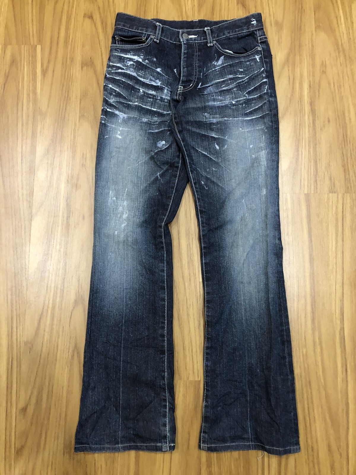 Tornado Mart Tornado Mart Flare Paint Splatter Faded Pocket Denim Size US 28 / EU 44 - 3 Thumbnail