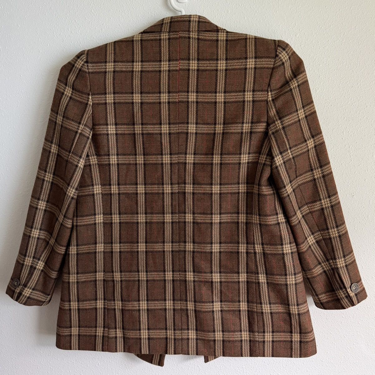 Evan Picone Vintage Evan Picone Womens Size 10 Brown Plaid Wool Blazer Size L / US 10 / IT 46 - 4 Thumbnail