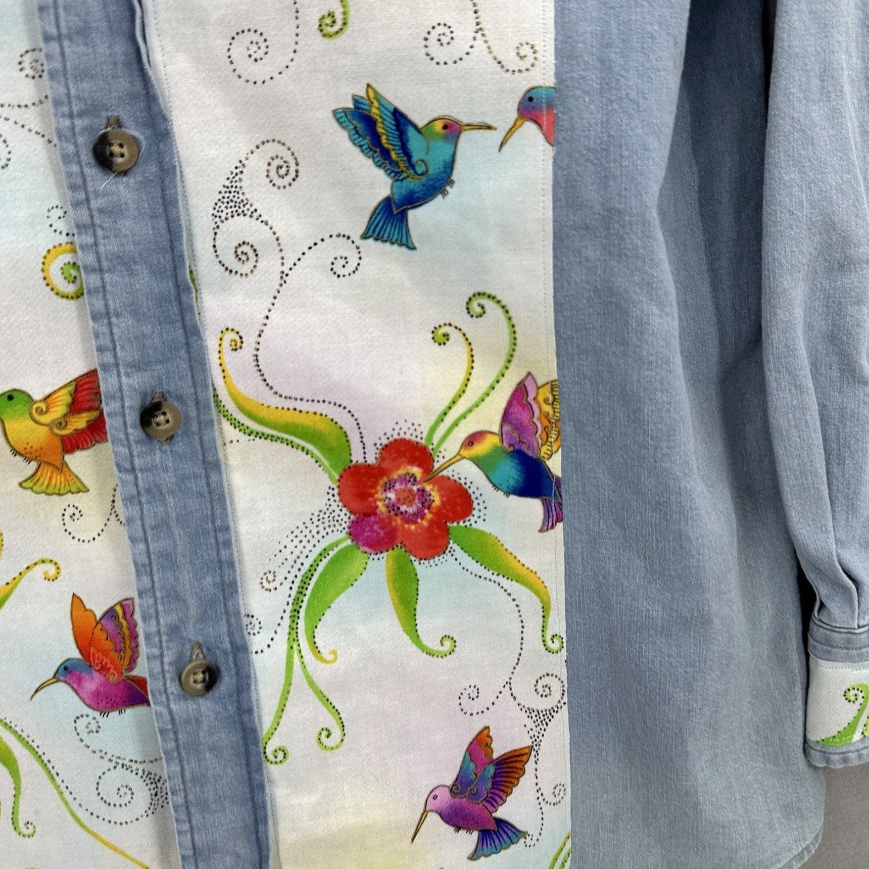 Wrangler VINTAGE Wrangler Western Denim Shirt Men’s M Custom Hummingbird Jean Cottage Core Cowboy Size US M / EU 48-50 / 2 - 7 Thumbnail