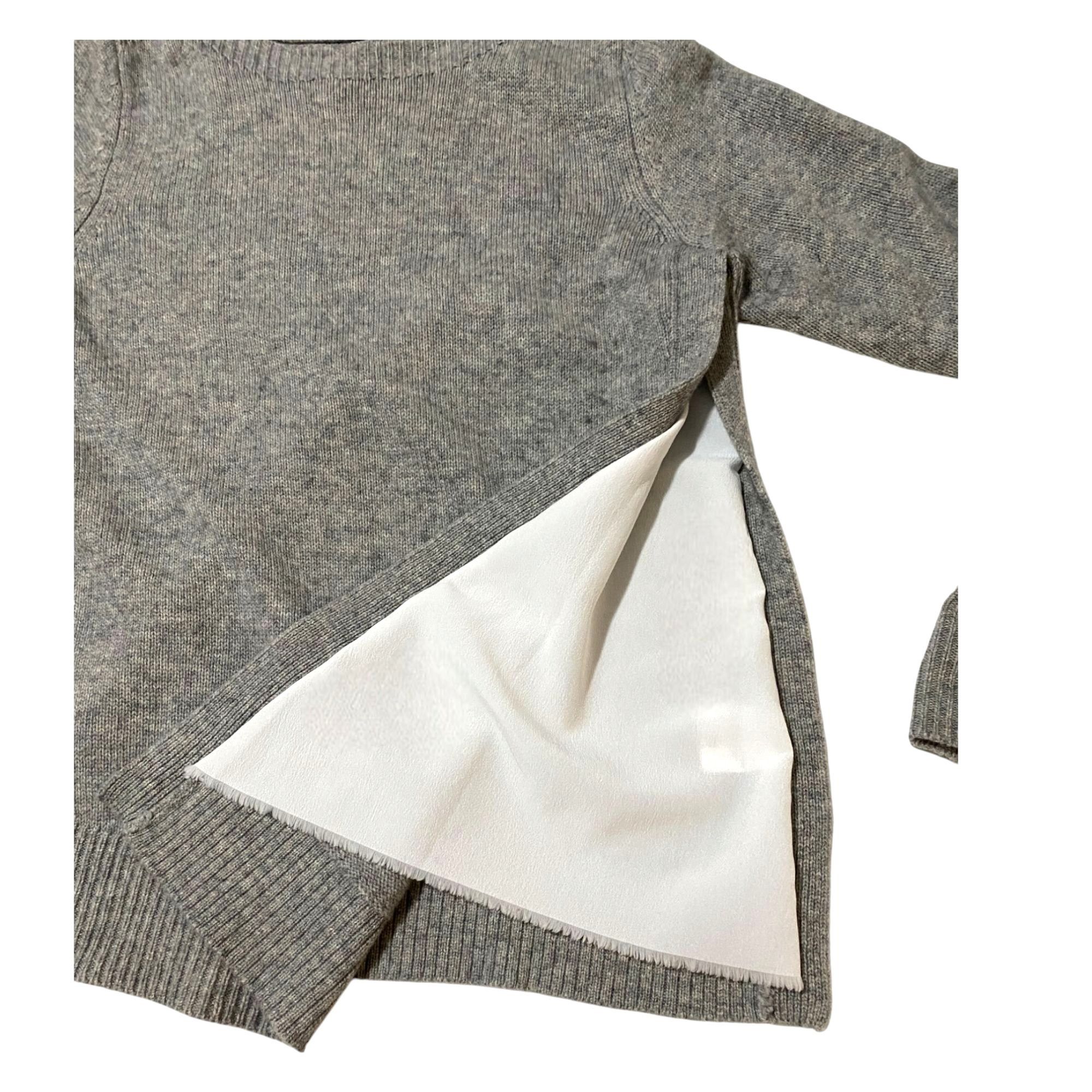 Brochu Walker Brochu Walker Layered Wool & Cashmere-Blend Sweater, Gray/wh Size S / US 4 / IT 40 - 6 Thumbnail