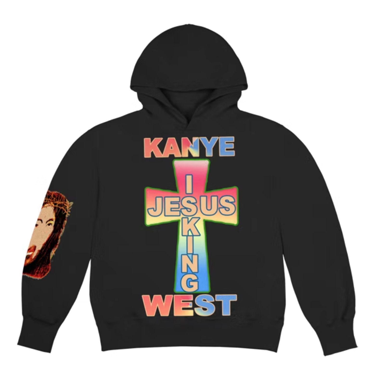 image of Kanye West X Awge For Jik Cross Hooded Sweatshirt Black, Men's (Size Large)