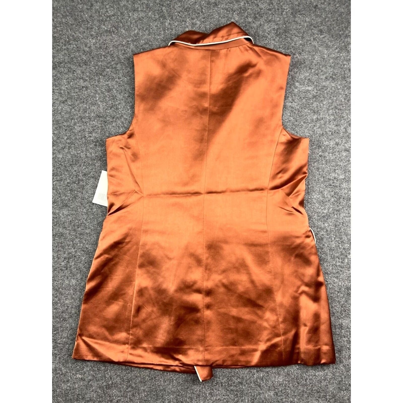 Jason Wu Jason Wu Vest Women's L Bronze Copper Sleeveless Satin Button NWT Blazer Tunic Satin Button NWT Size L / US 10 / IT 46 - 7 Thumbnail