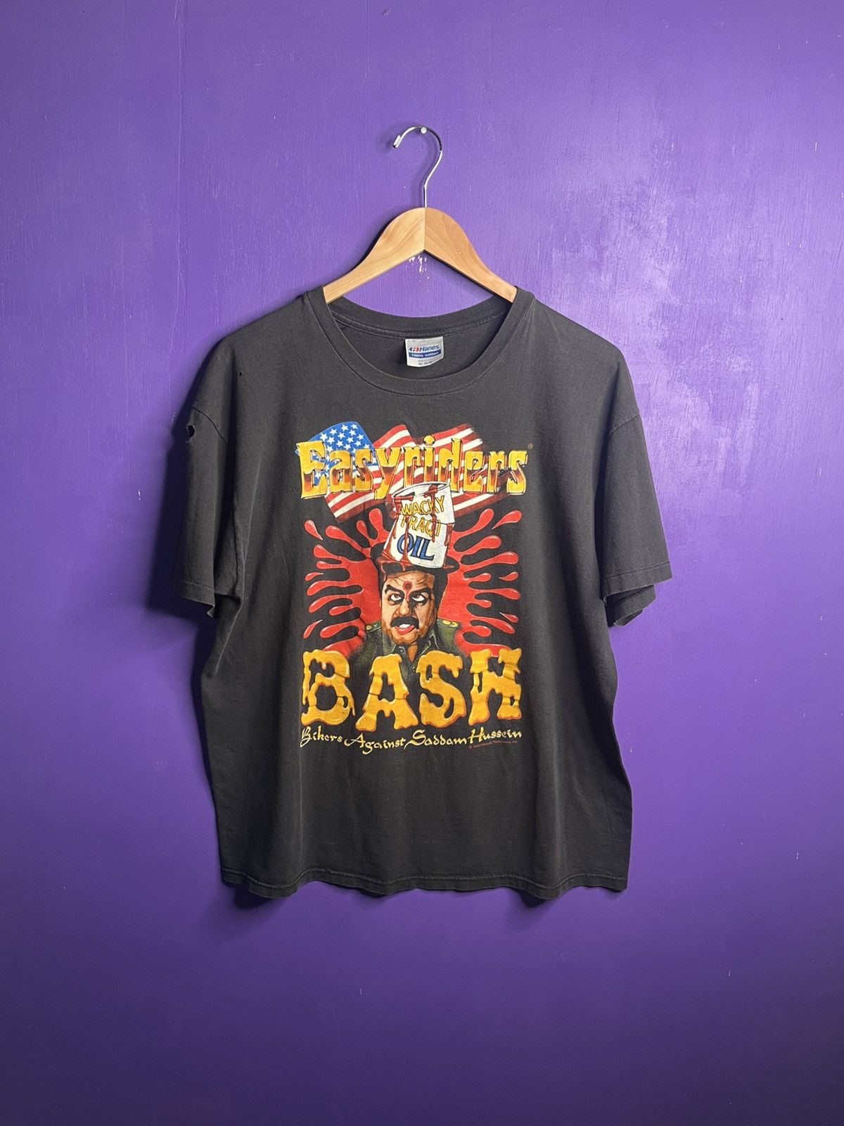 Vintage Vintage 1990 Easyriders bash Saddam Hussein t-shirt Size US L / EU 52-54 / 3 - 1 Thumbnail
