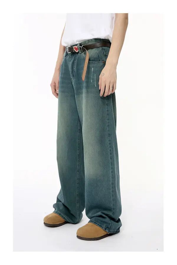Japanese Brand Kusuno x Airi Vintage distressed loose straight-leg jeans Size US 32 / EU 48 - 4 Thumbnail