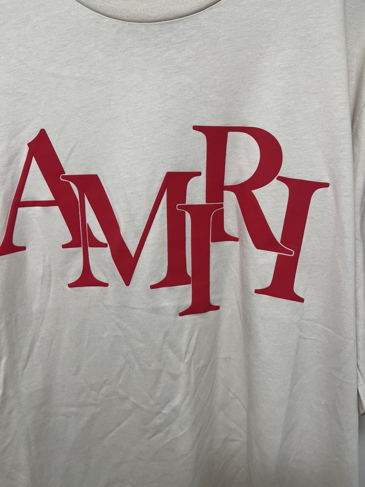 Amiri Amiri Staggered Tee Sz XXL(Cream) Size US XXL / EU 58 / 5 - 3 Thumbnail
