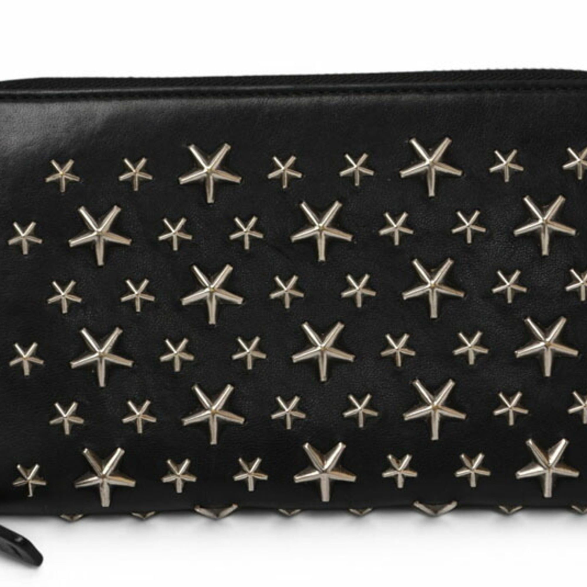 Jimmy Choo Jimmy Choo Round Long Wallet, Leather, Star Studs, Black Size ONE SIZE - 1 Thumbnail