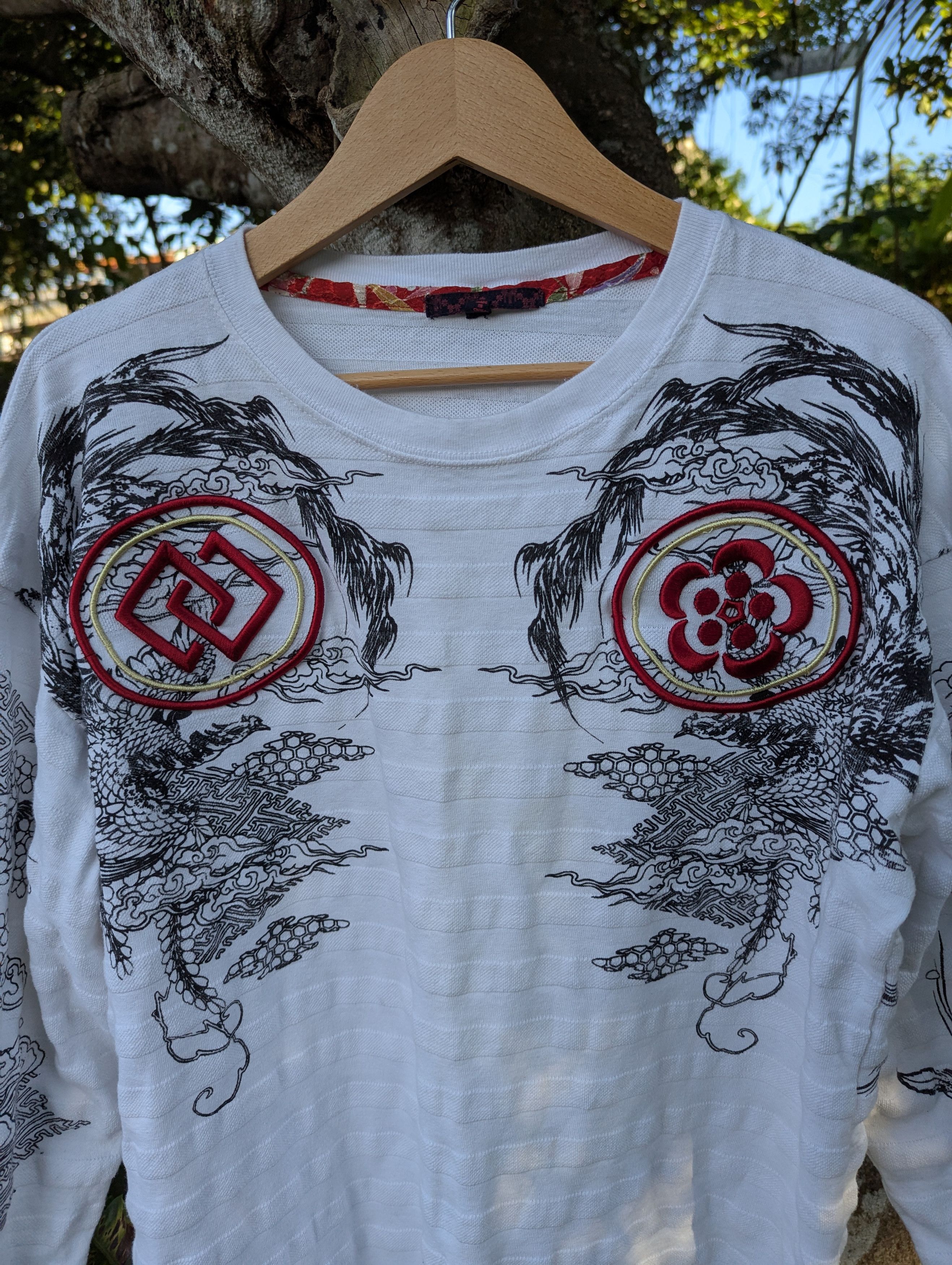 Japanese Brand Sukajan Phoenix Tshirt Long Sleeve Yakuza Gangster Size US XL / EU 56 / 4 - 2 Thumbnail