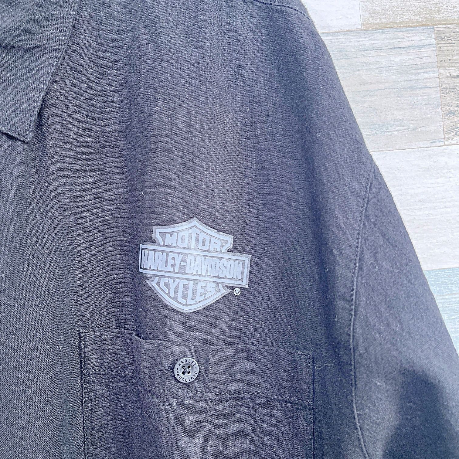 Harley Davidson Harley Davidson Long Sleeve Eagle Logo Work Shirt Mens 3XL Size US XXL / EU 58 / 5 - 3 Thumbnail