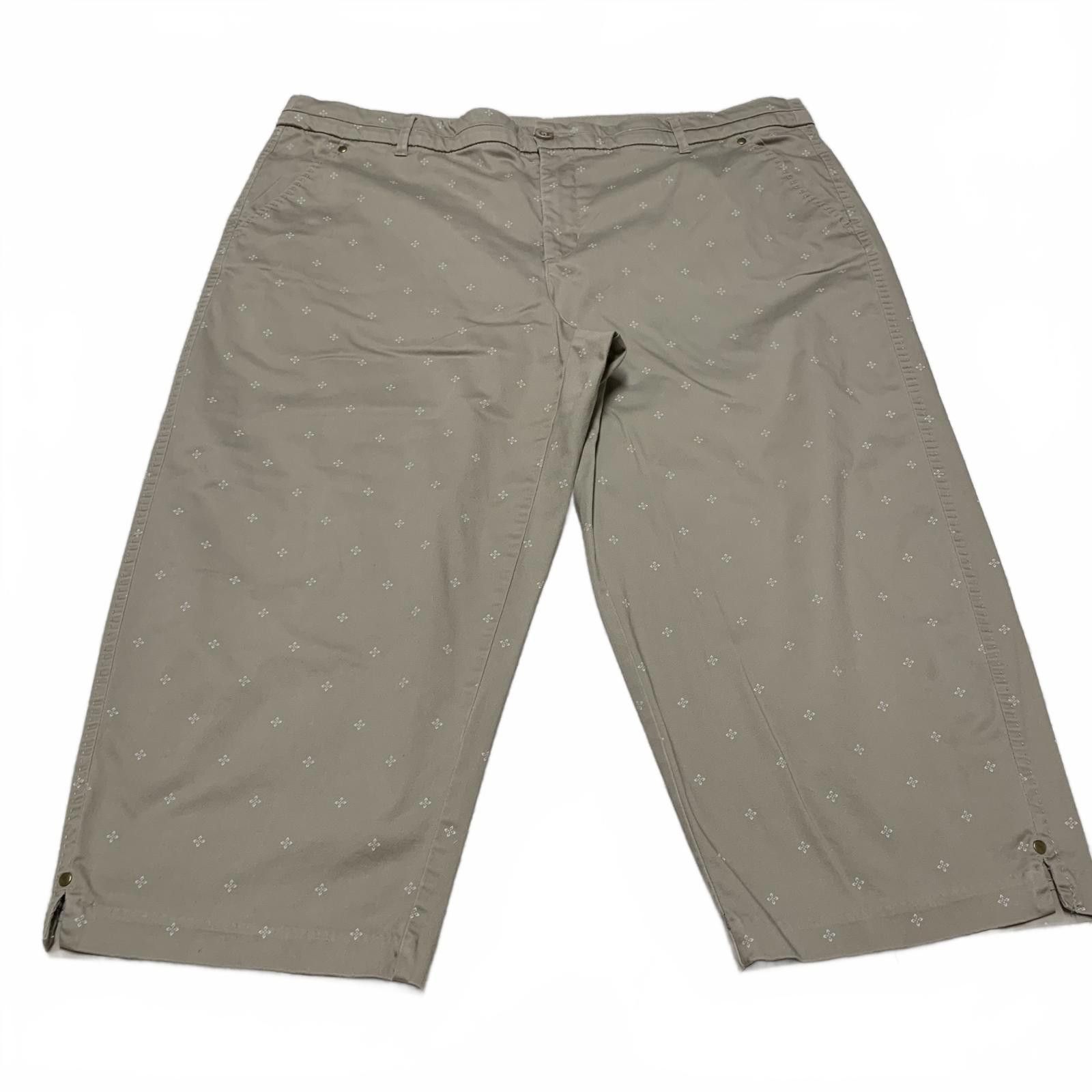 Other Khakis & Co. Women's Sz 18 Khaki Printed Cropped Pants Size 40" / US 18 - 1 Thumbnail